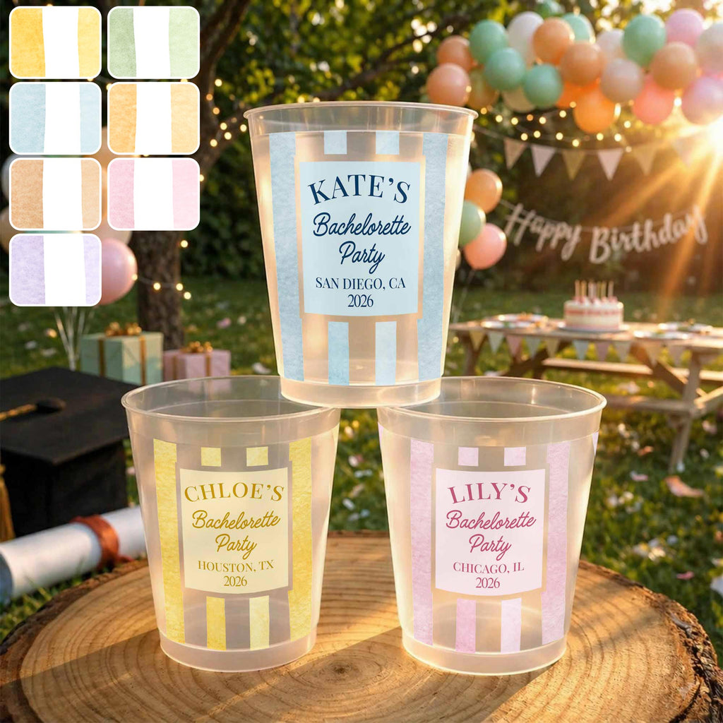 Personalized Frosted Cups Custom Name Bachelorette Party Gift Frosted Cups GradoCreations