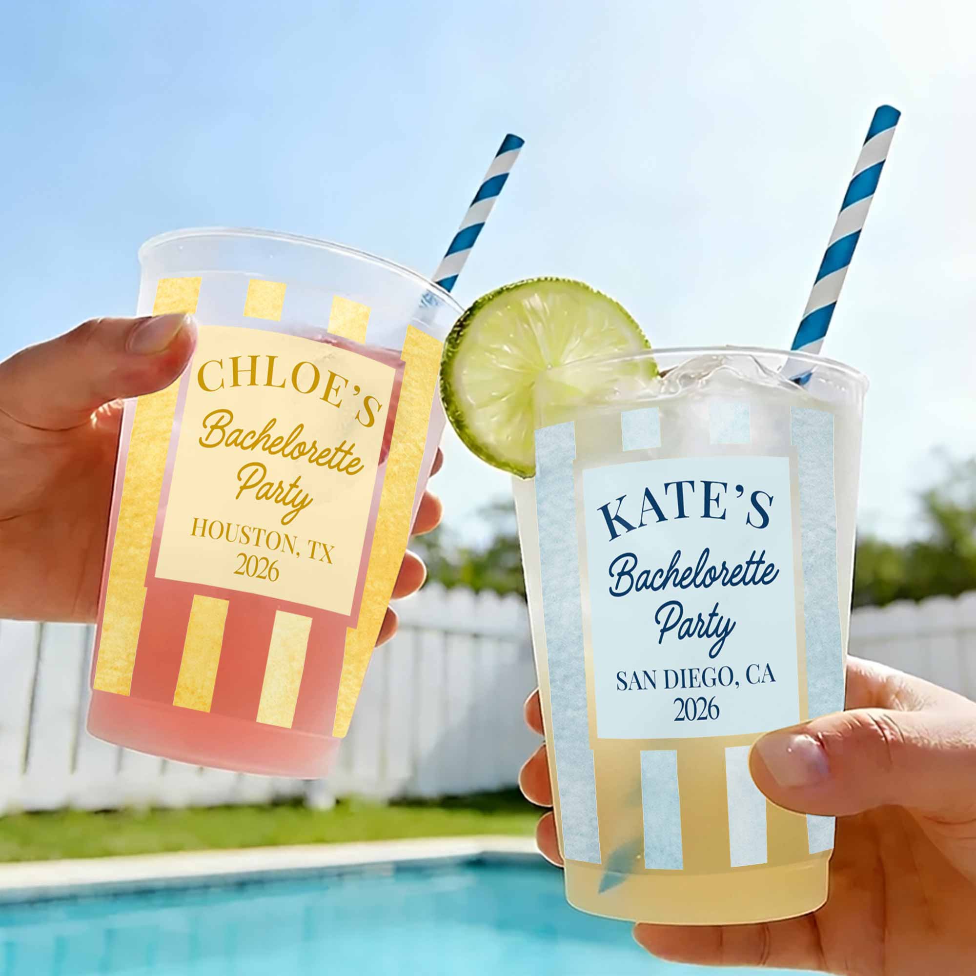 Personalized Frosted Cups Custom Name Bachelorette Party Gift Frosted Cups GradoCreations