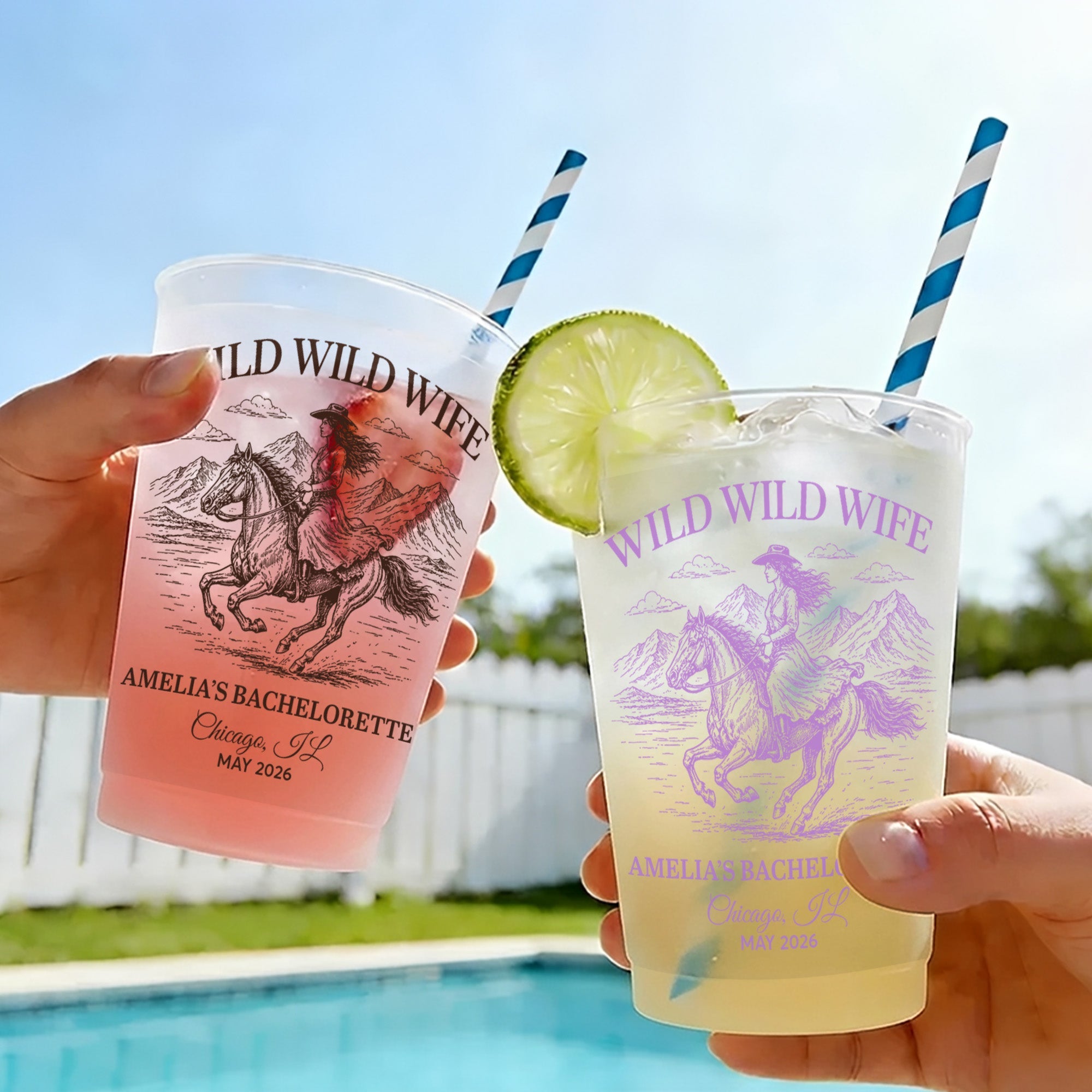 Personalized Frosted Cups Custom Design for Bachelorette Party Frosted Cups GradoCreations