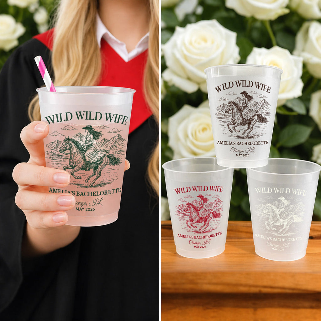 Personalized Frosted Cups Custom Design for Bachelorette Party Frosted Cups GradoCreations
