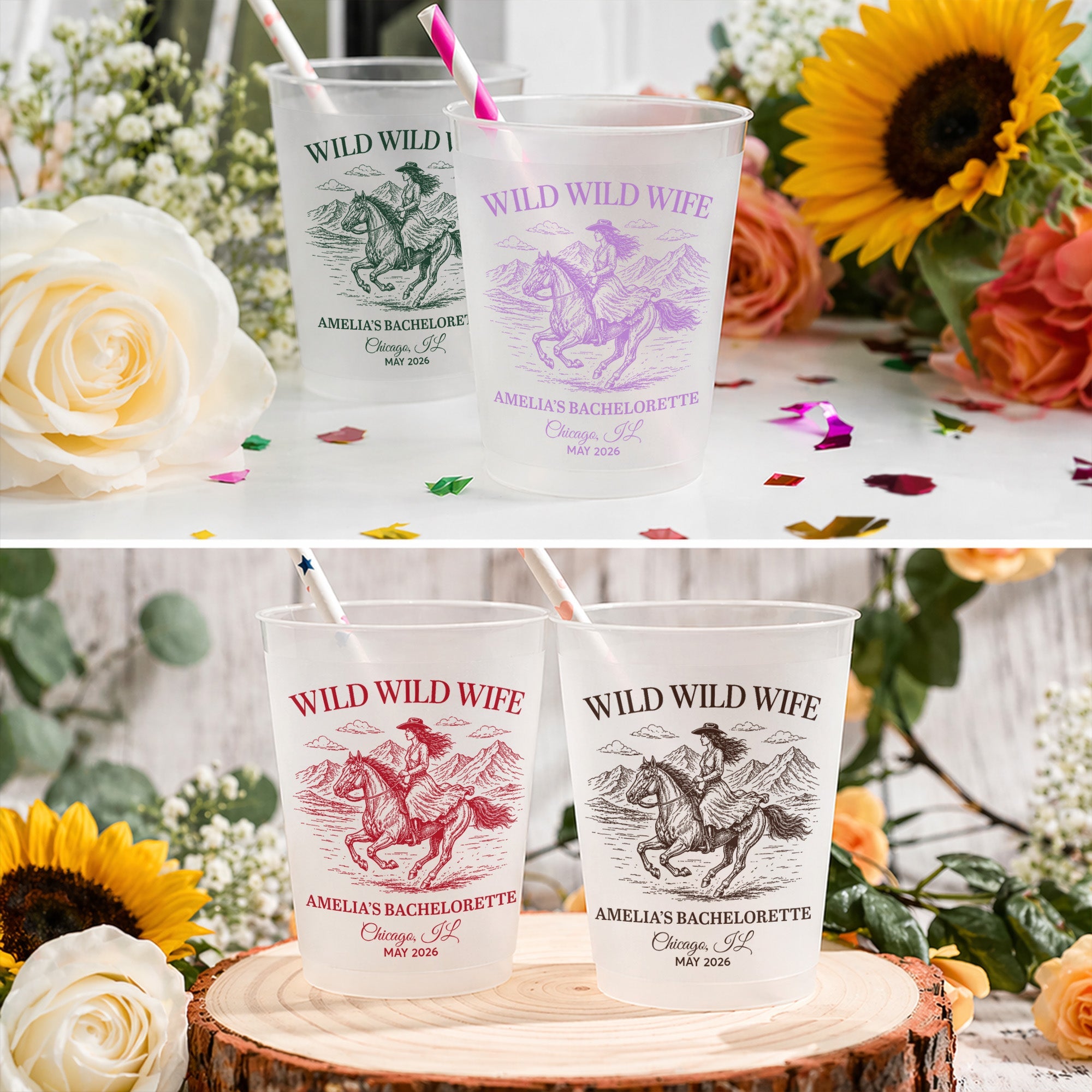 Personalized Frosted Cups Custom Design for Bachelorette Party Frosted Cups GradoCreations