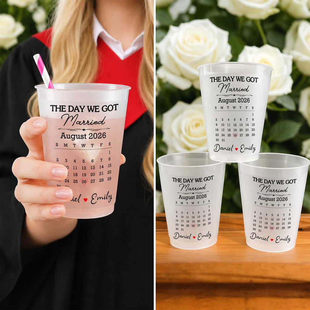 Personalized Frosted Cups Custom Heart Design Wedding Gift Frosted Cups GradoCreations