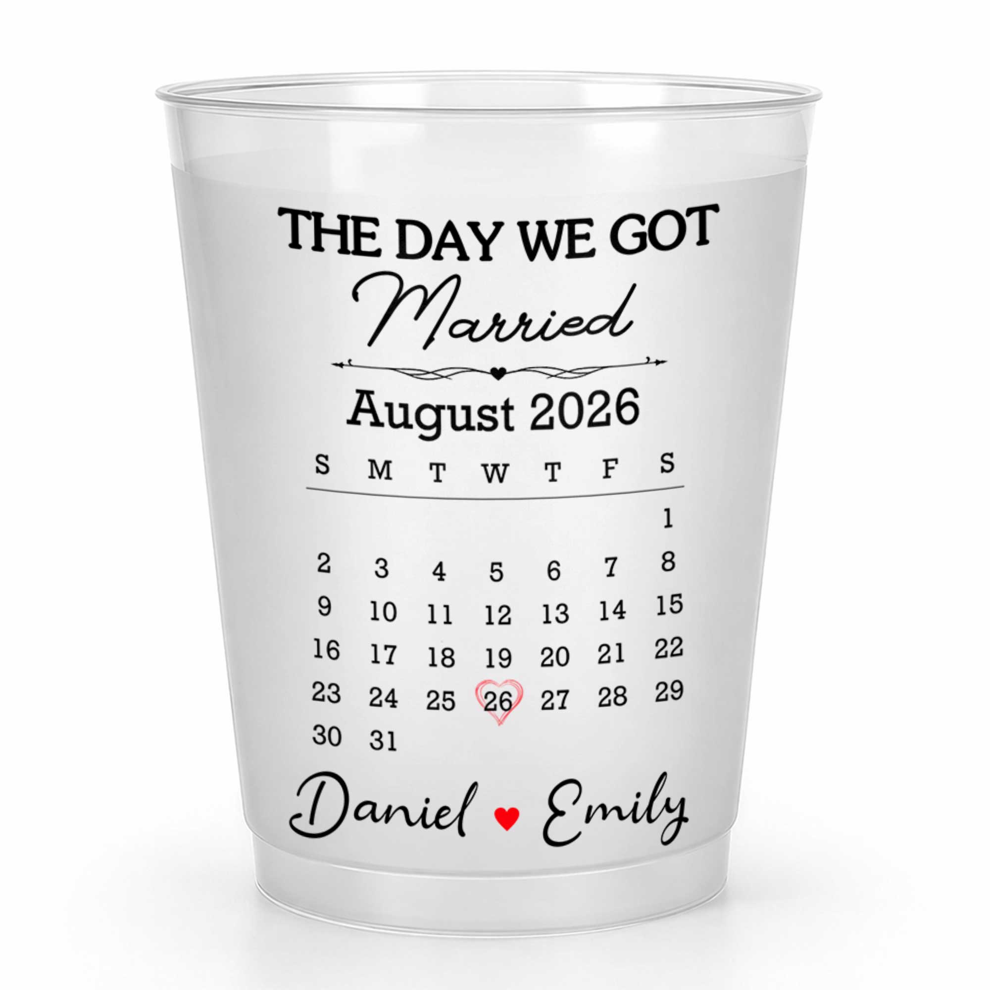 Personalized Frosted Cups Custom Heart Design Wedding Gift Frosted Cups GradoCreations