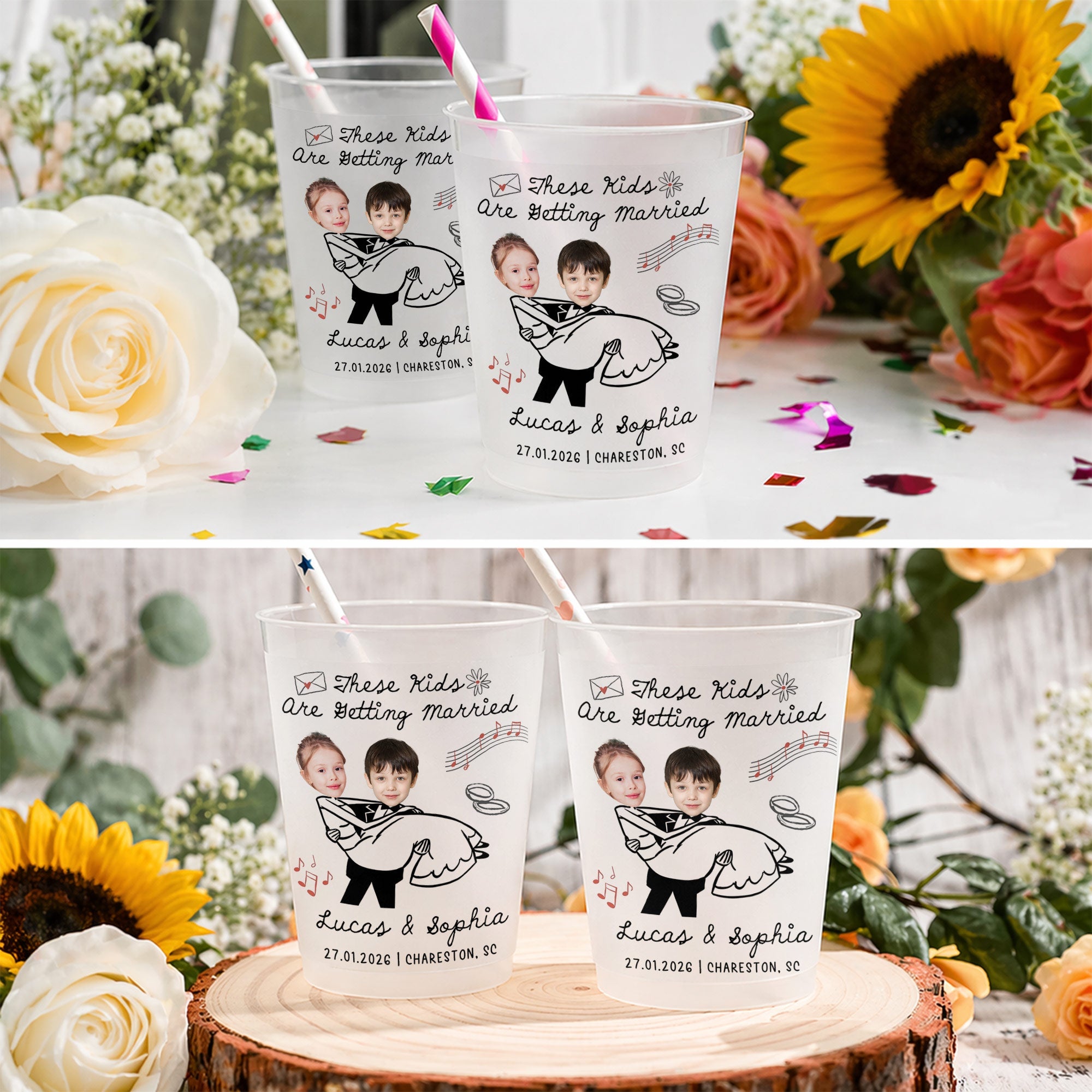 Personalized Frosted Wedding Cups Custom Name Gift for Couples Frosted Cups GradoCreations