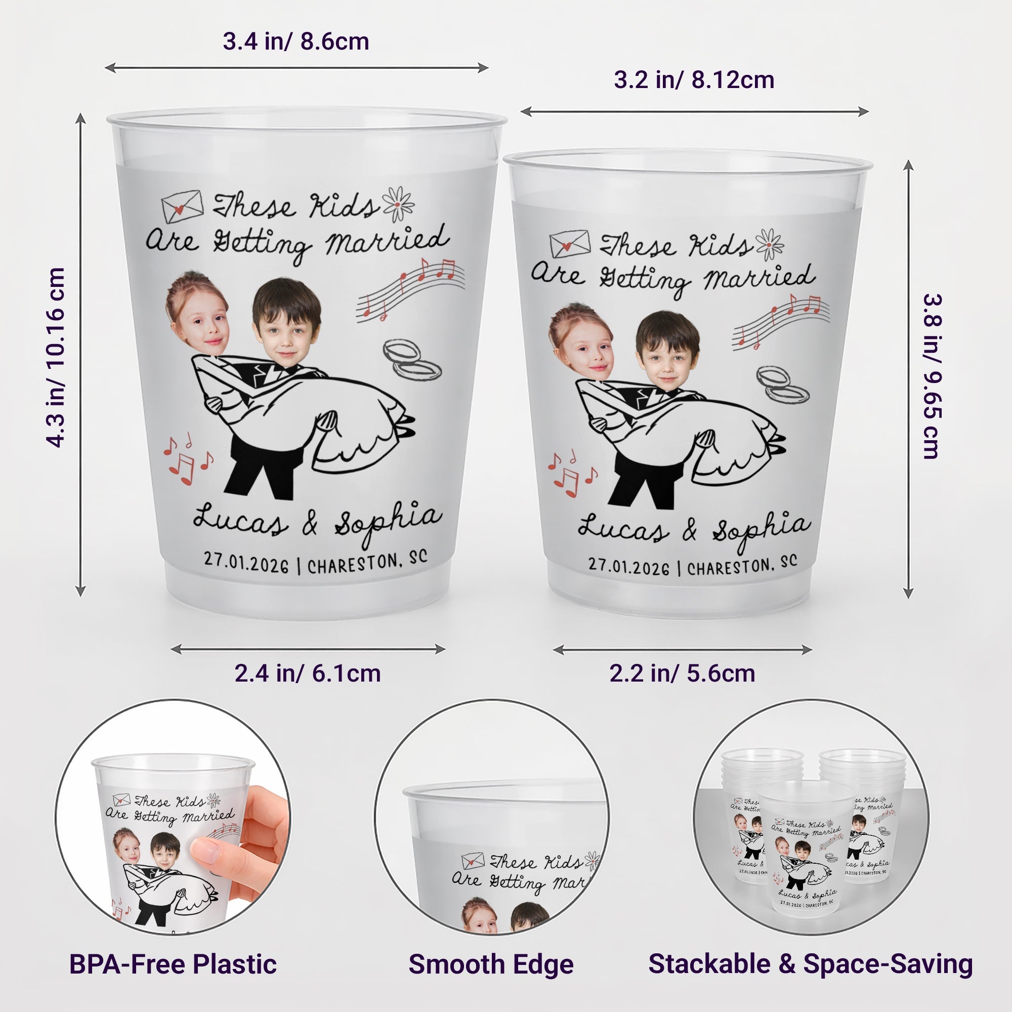 Personalized Frosted Wedding Cups Custom Name Gift for Couples Frosted Cups GradoCreations