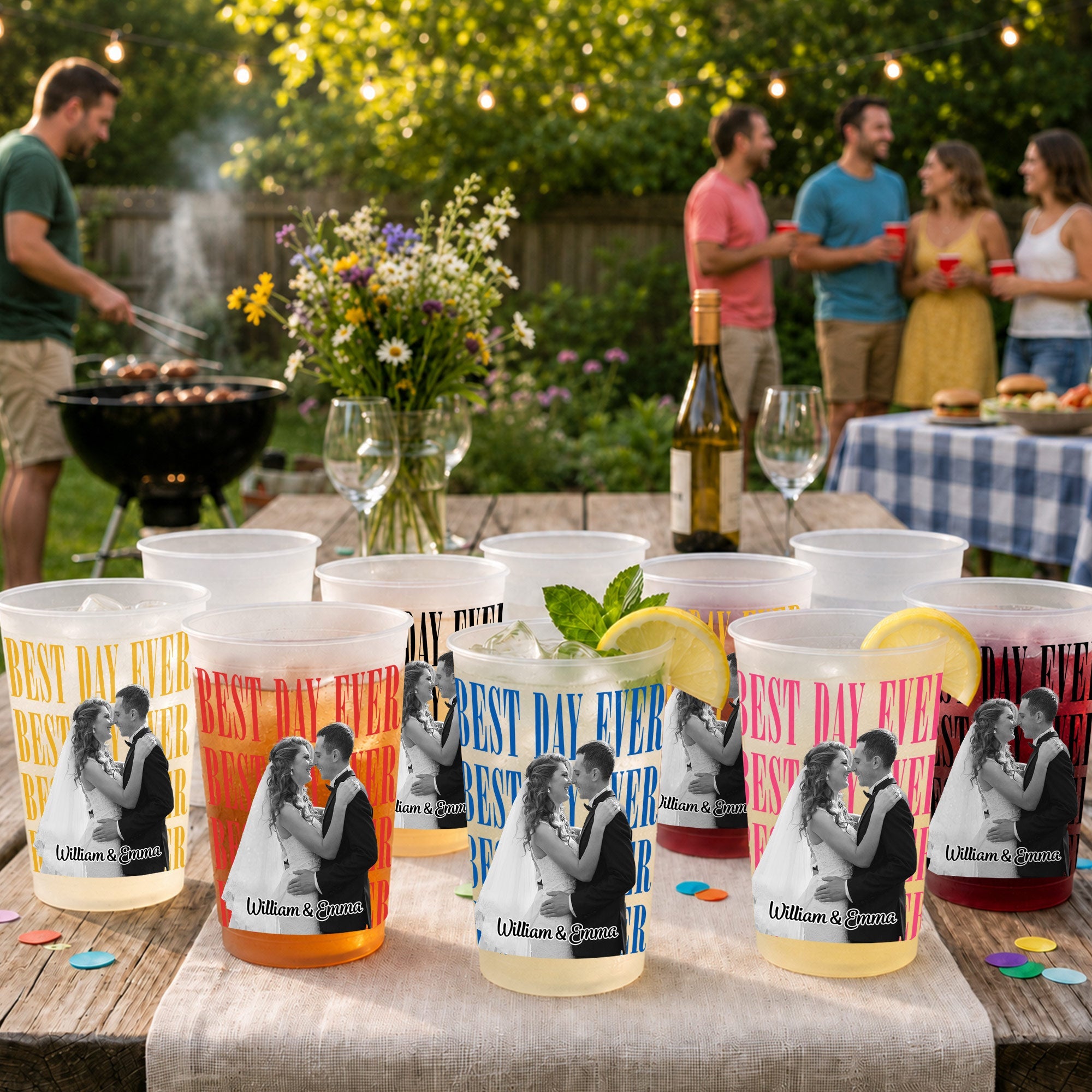 Personalized Frosted Cups Custom Name Wedding Party Gift