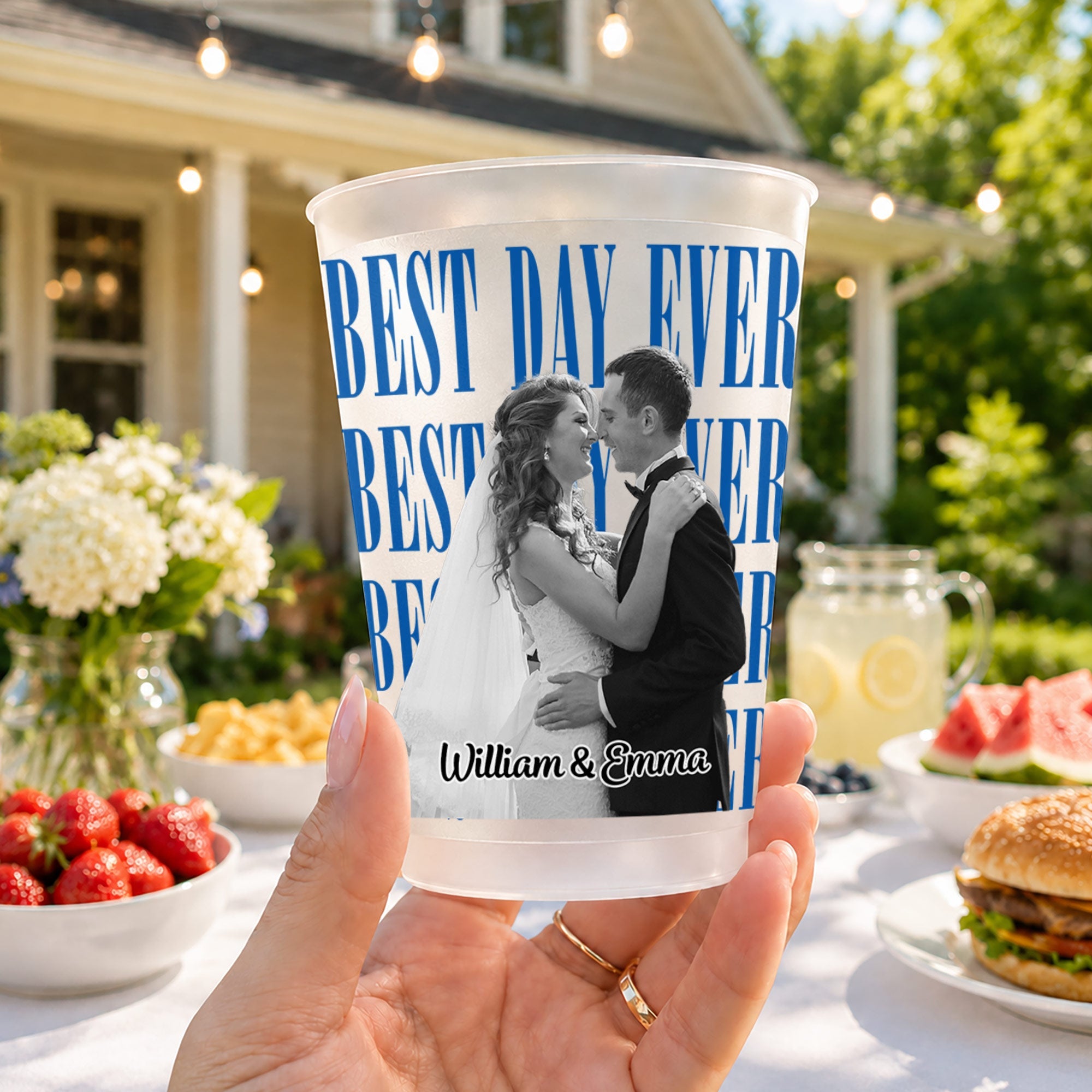 Personalized Frosted Cups Custom Name Wedding Party Gift