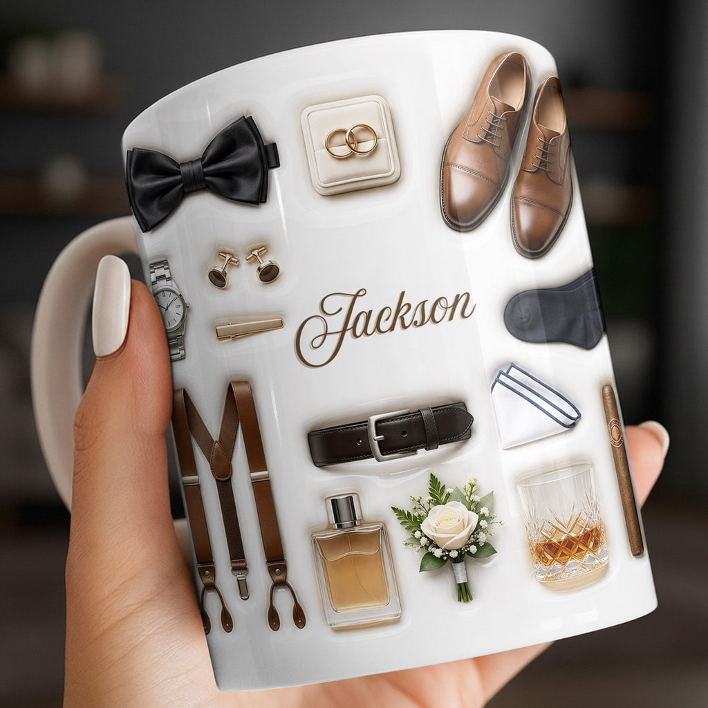 Personalized Bridal Coffee Mug Custom Name Gift for Bride Edge-to-edge Mug GradoCreations