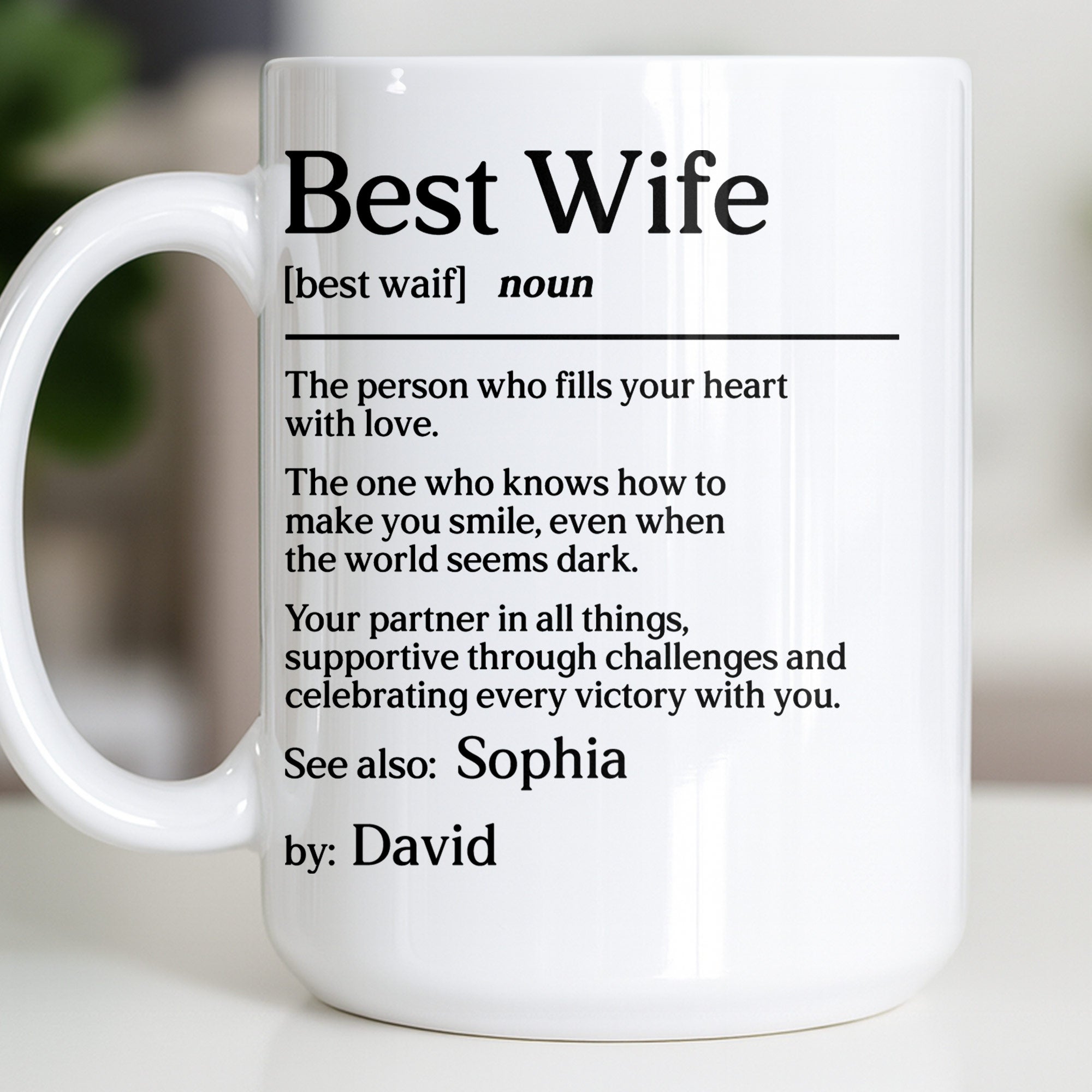 Personalized Coffee Mug Best Wife Definition Custom Gift Edge-to-edge Mug GradoCreations