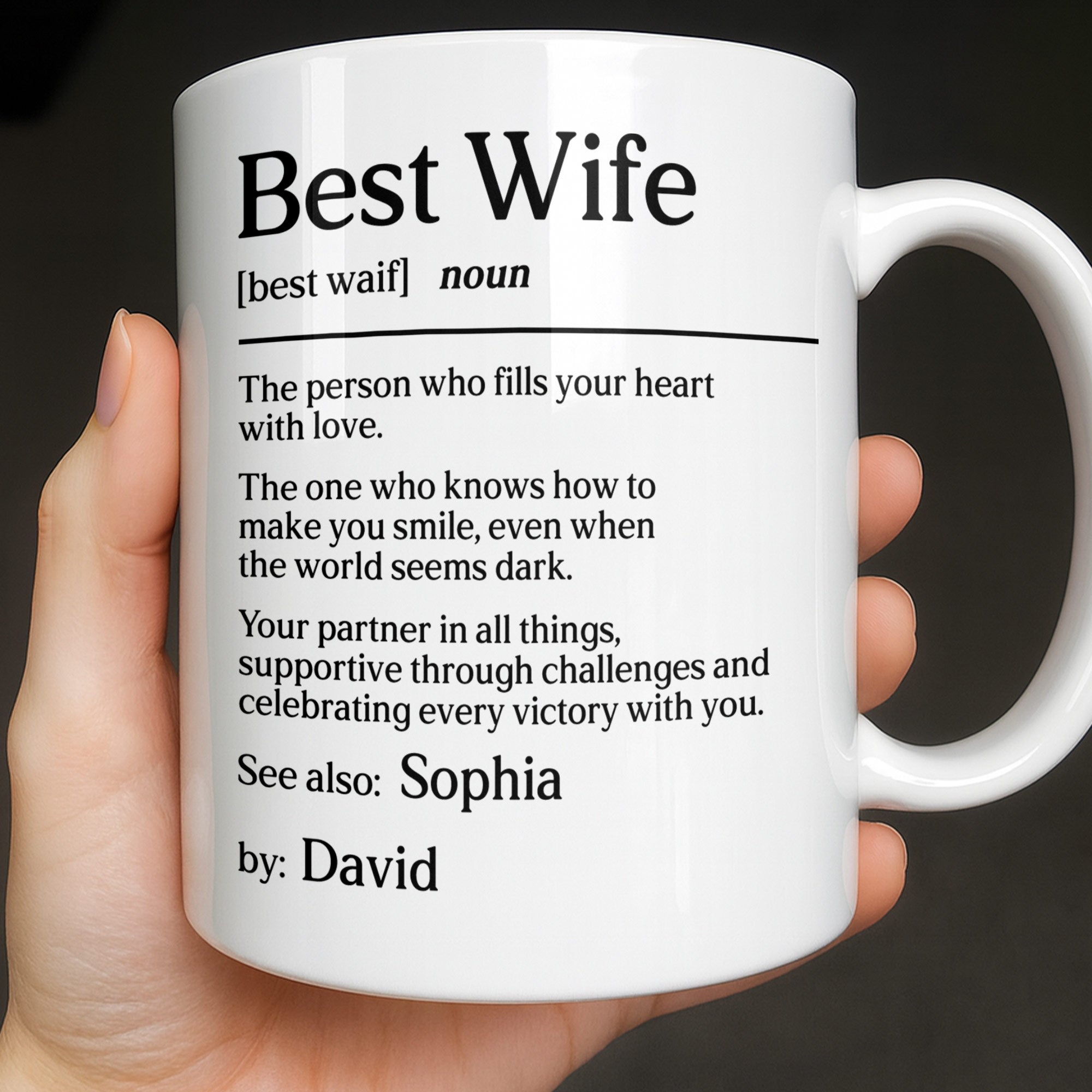 Personalized Coffee Mug Best Wife Definition Custom Gift Edge-to-edge Mug GradoCreations