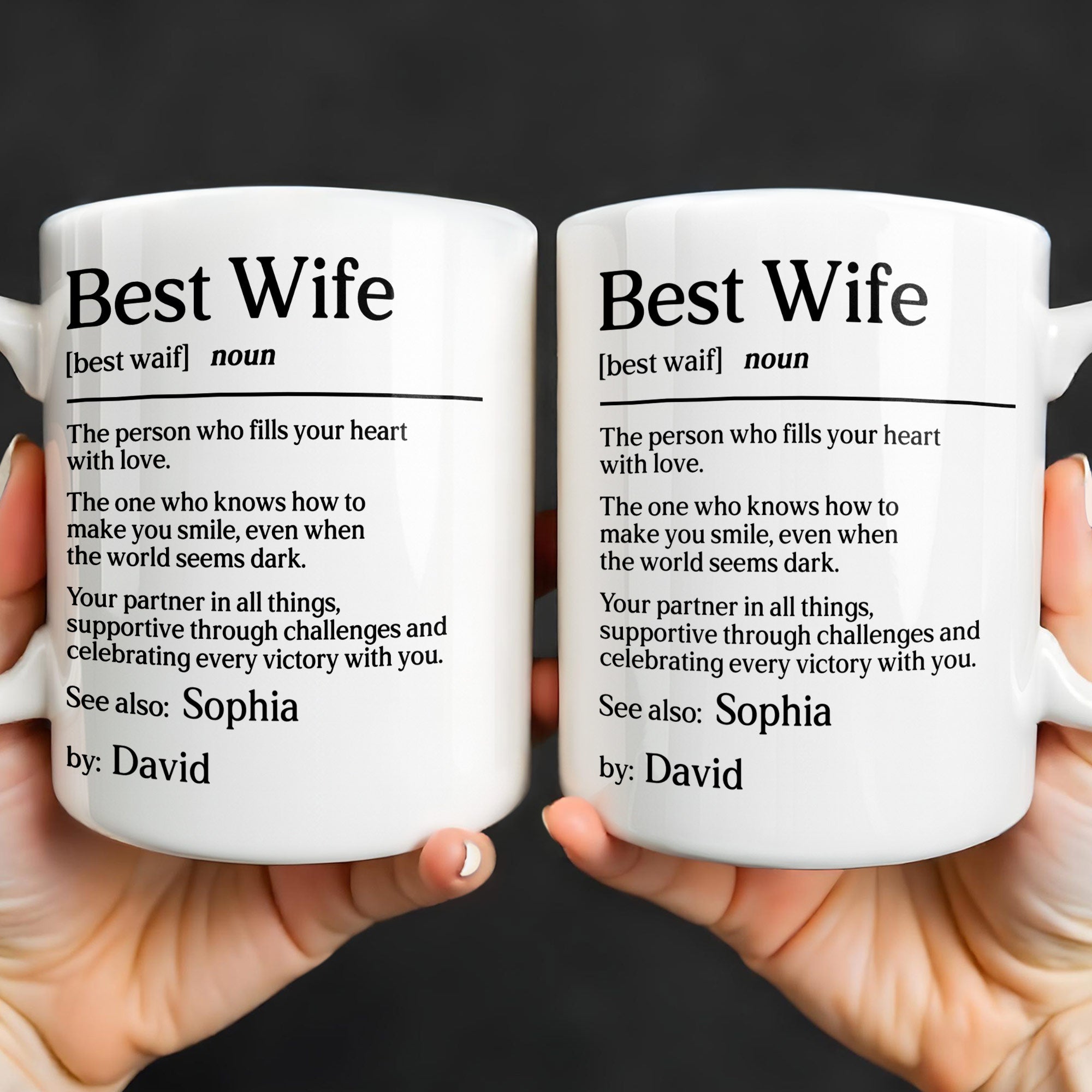 Personalized Coffee Mug Best Wife Definition Custom Gift Edge-to-edge Mug GradoCreations