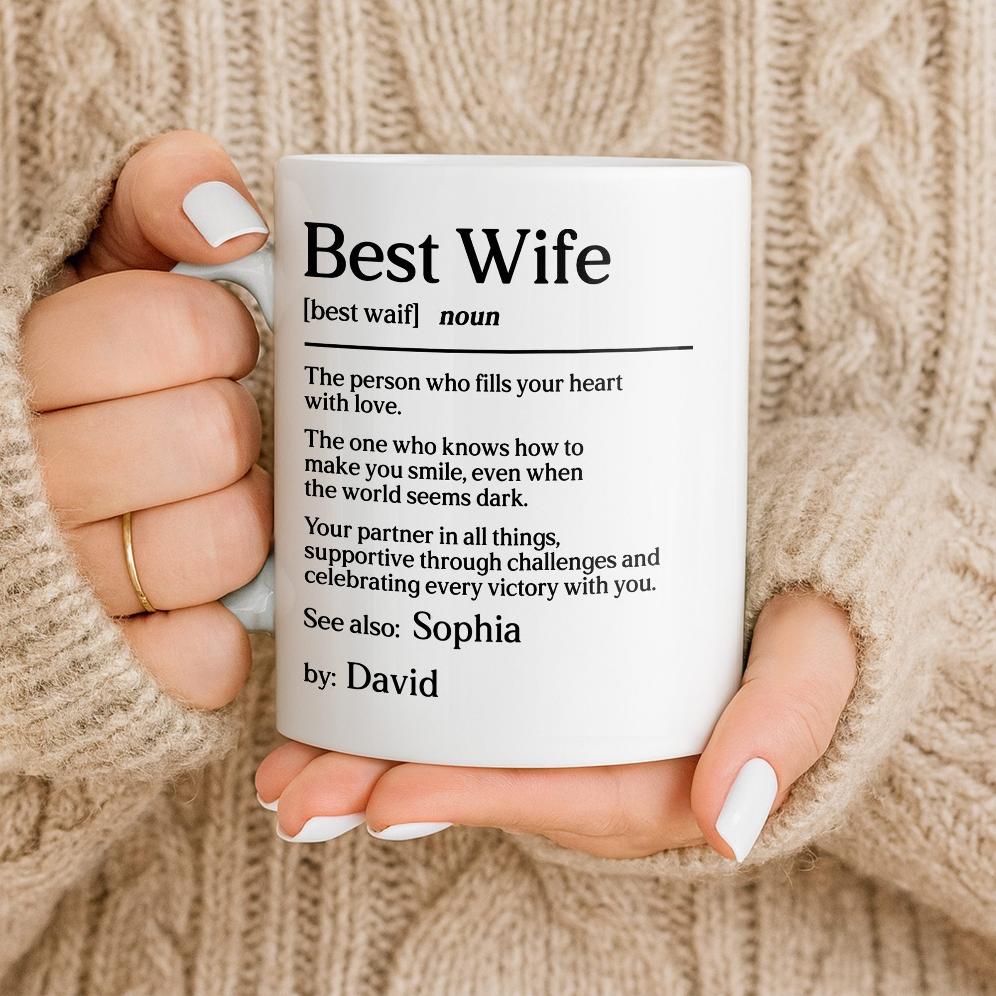 Personalized Coffee Mug Best Wife Definition Custom Gift Edge-to-edge Mug GradoCreations