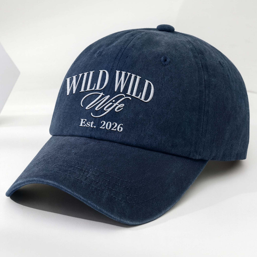 Personalized Washed Denim Cap Custom Year Gift for Wife Washed Denim Cap GradoCreations