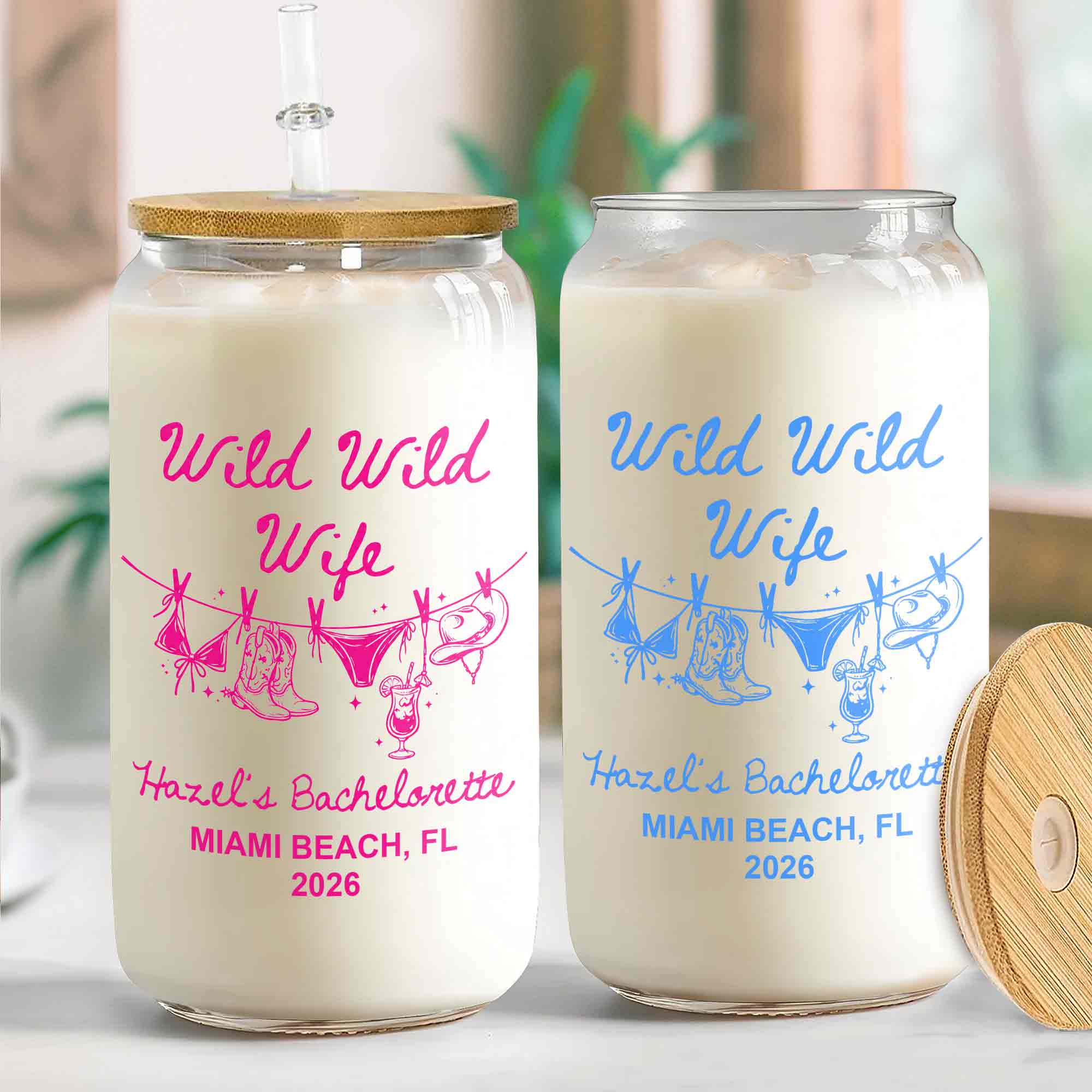 Personalized Clear Glass Can Best Wife Gift for Bachelorette Party Clear Glass Can GradoCreations