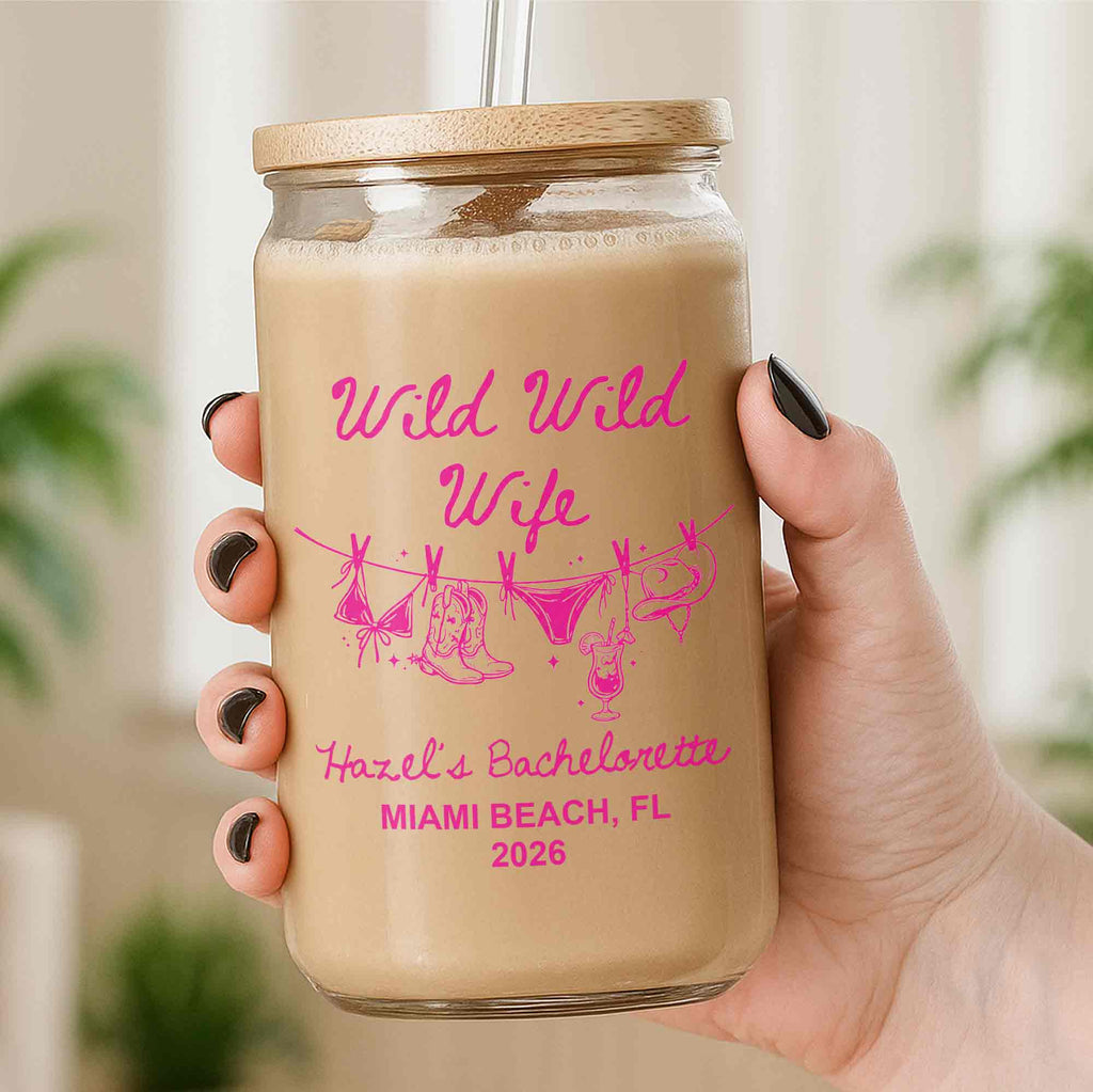 Personalized Clear Glass Can Best Wife Gift for Bachelorette Party Clear Glass Can GradoCreations