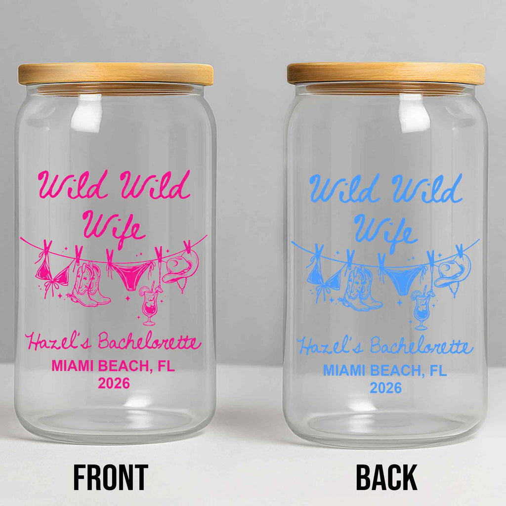 Personalized Clear Glass Can Best Wife Gift for Bachelorette Party Clear Glass Can GradoCreations