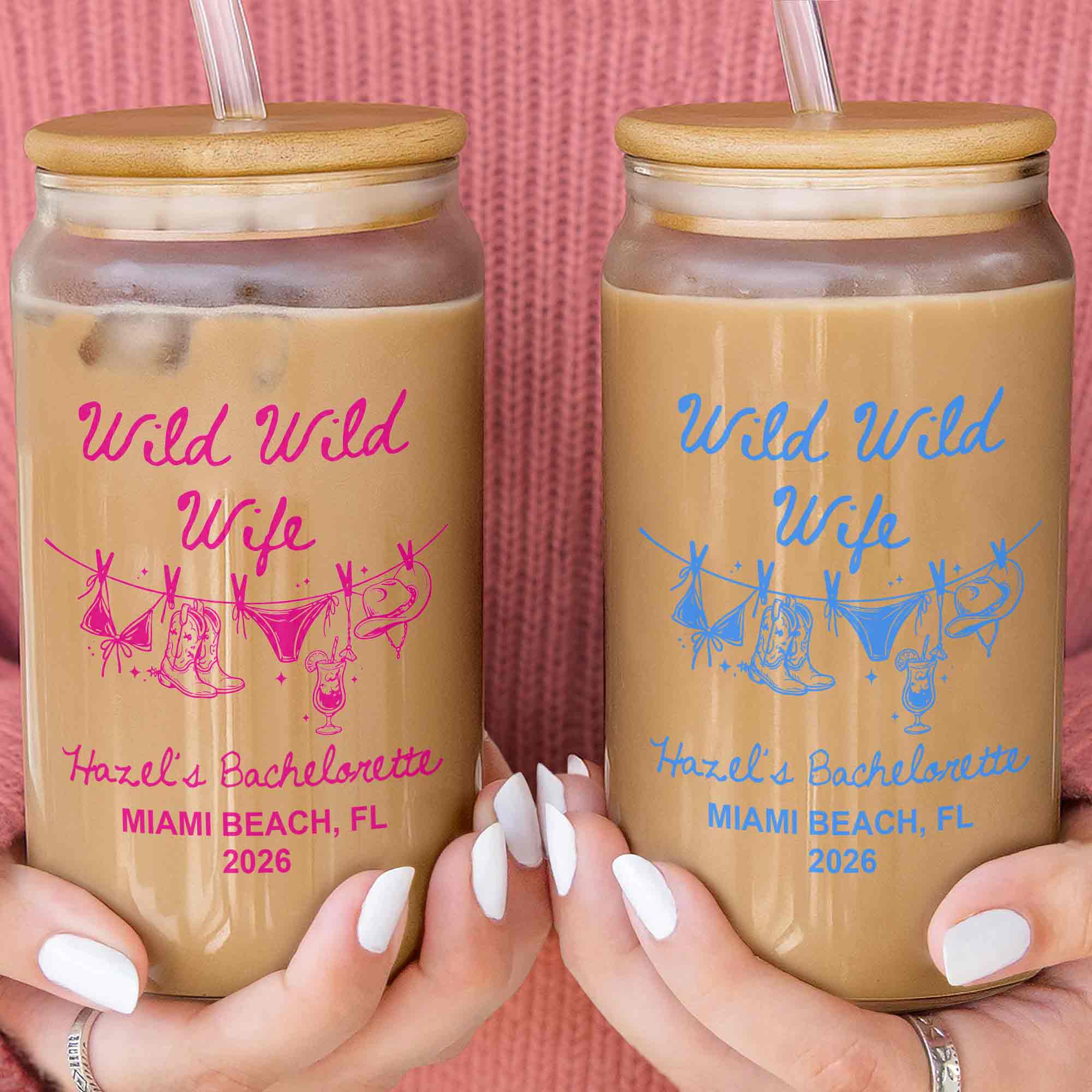 Personalized Clear Glass Can Best Wife Gift for Bachelorette Party Clear Glass Can GradoCreations