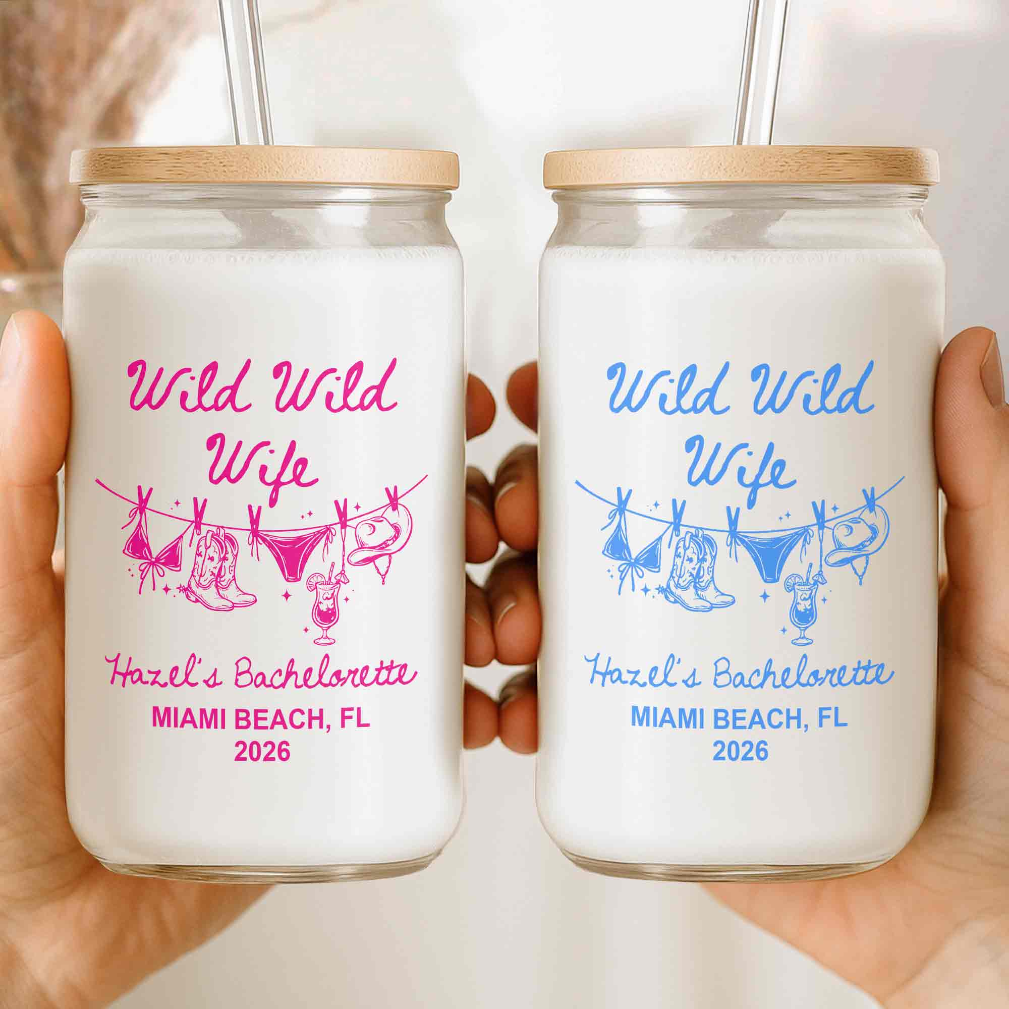 Personalized Clear Glass Can Best Wife Gift for Bachelorette Party Clear Glass Can GradoCreations