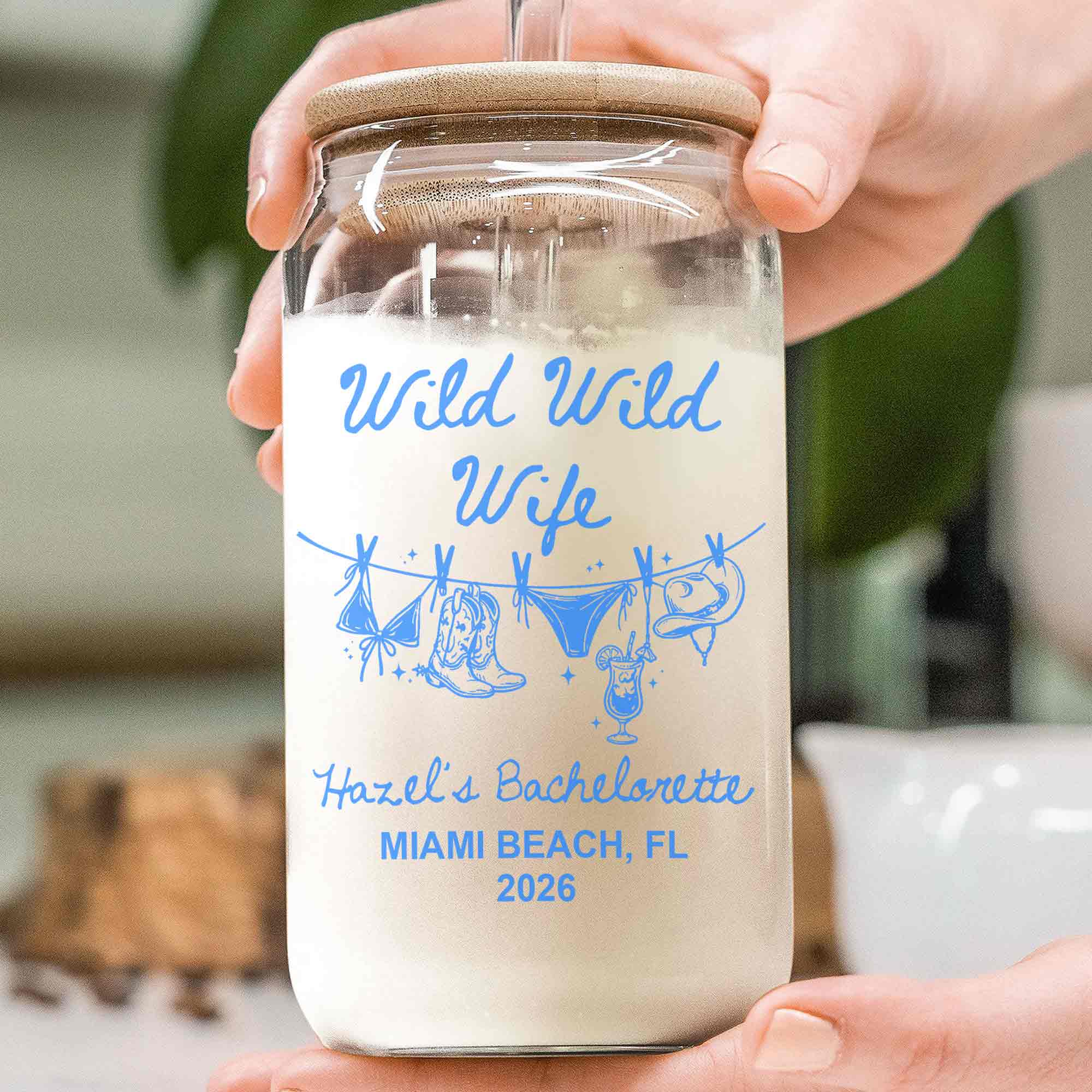 Personalized Clear Glass Can Best Wife Gift for Bachelorette Party Clear Glass Can GradoCreations