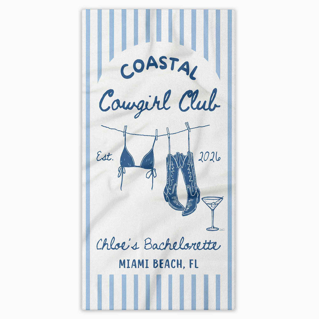 Personalized Beach Towel for Bachelorette Party Custom Name Beach Towels GradoCreations