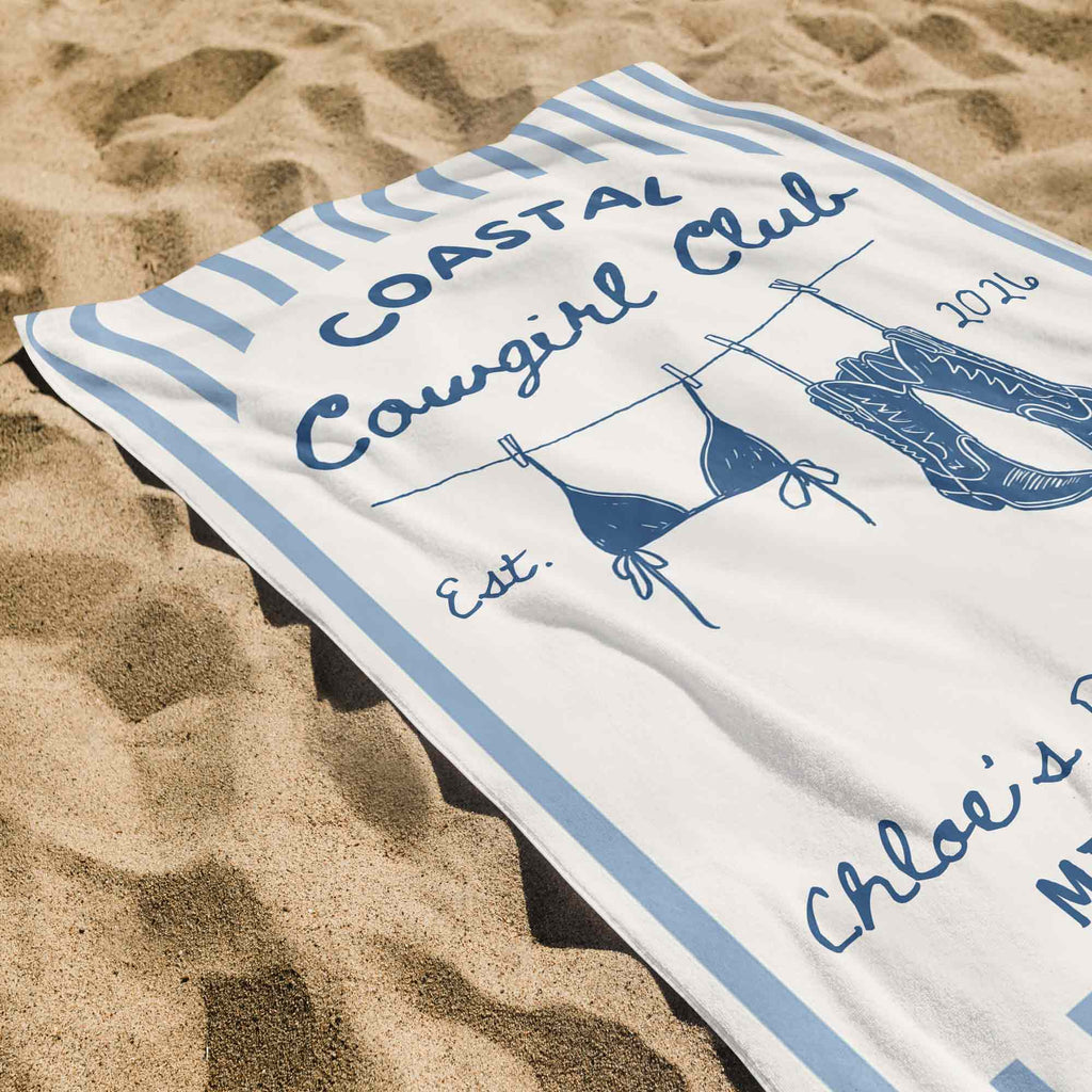 Personalized Beach Towel for Bachelorette Party Custom Name Beach Towels GradoCreations