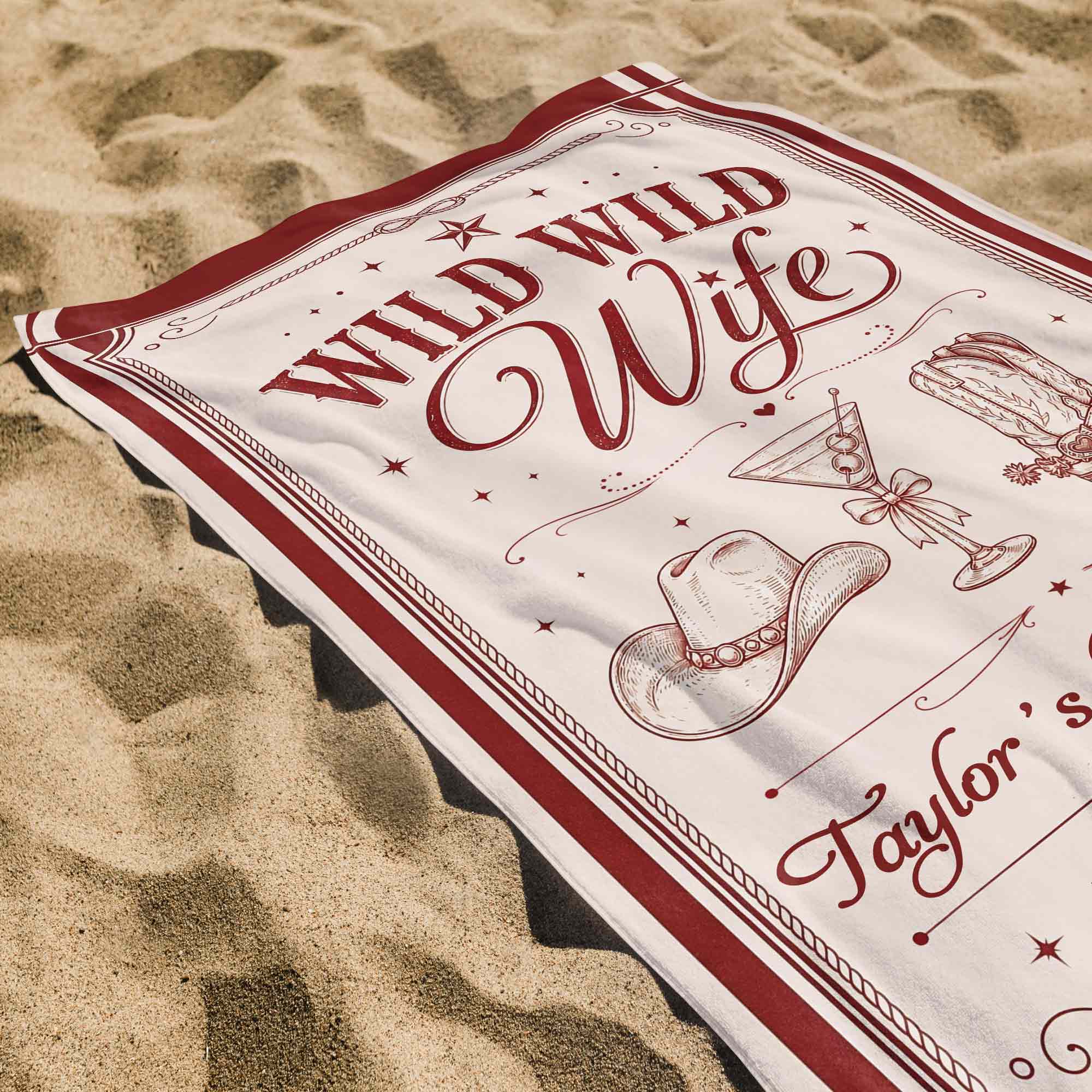 Personalized Microfiber Beach Towel Custom Name Bachelorette Gift Beach Towels GradoCreations