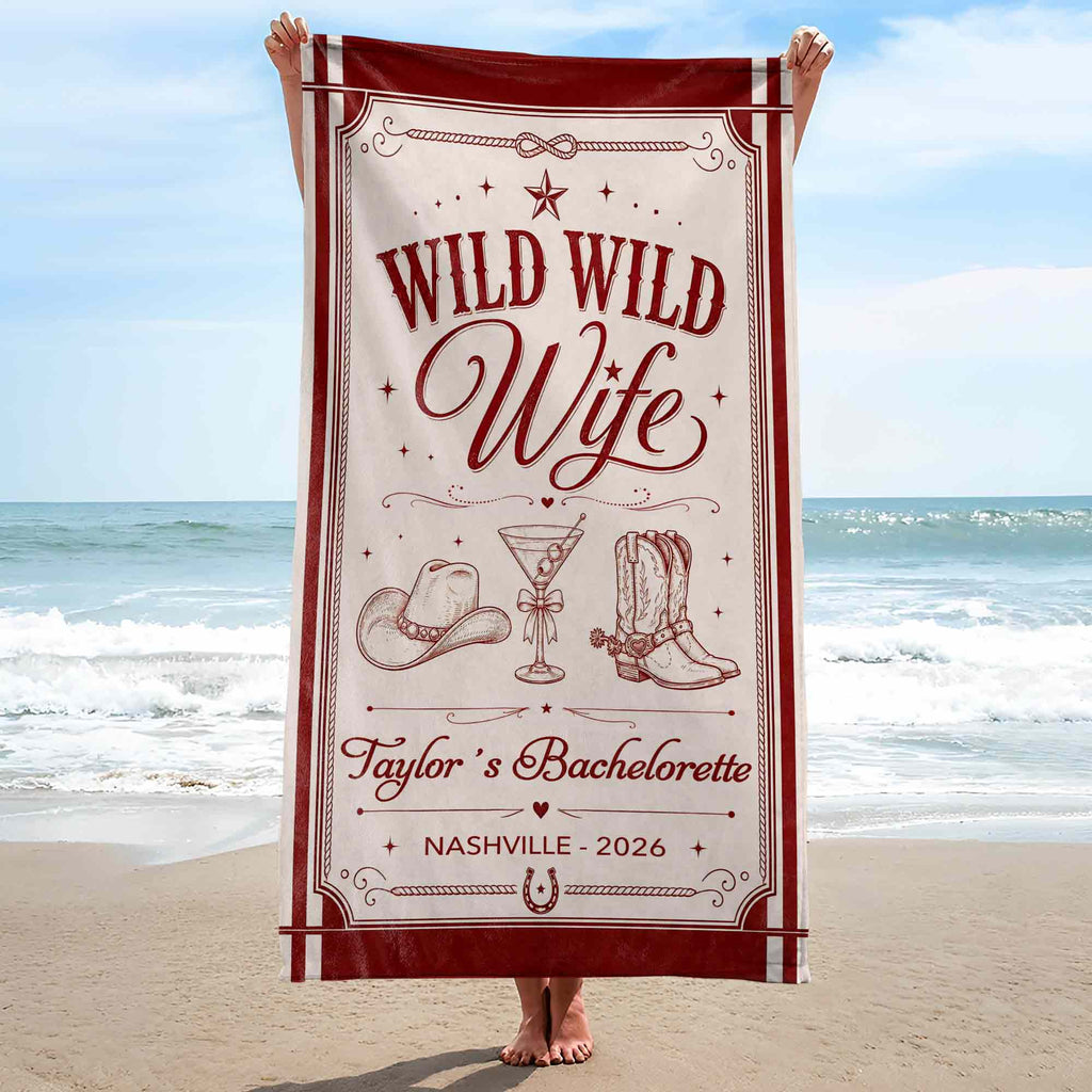 Personalized Microfiber Beach Towel Custom Name Bachelorette Gift Beach Towels GradoCreations