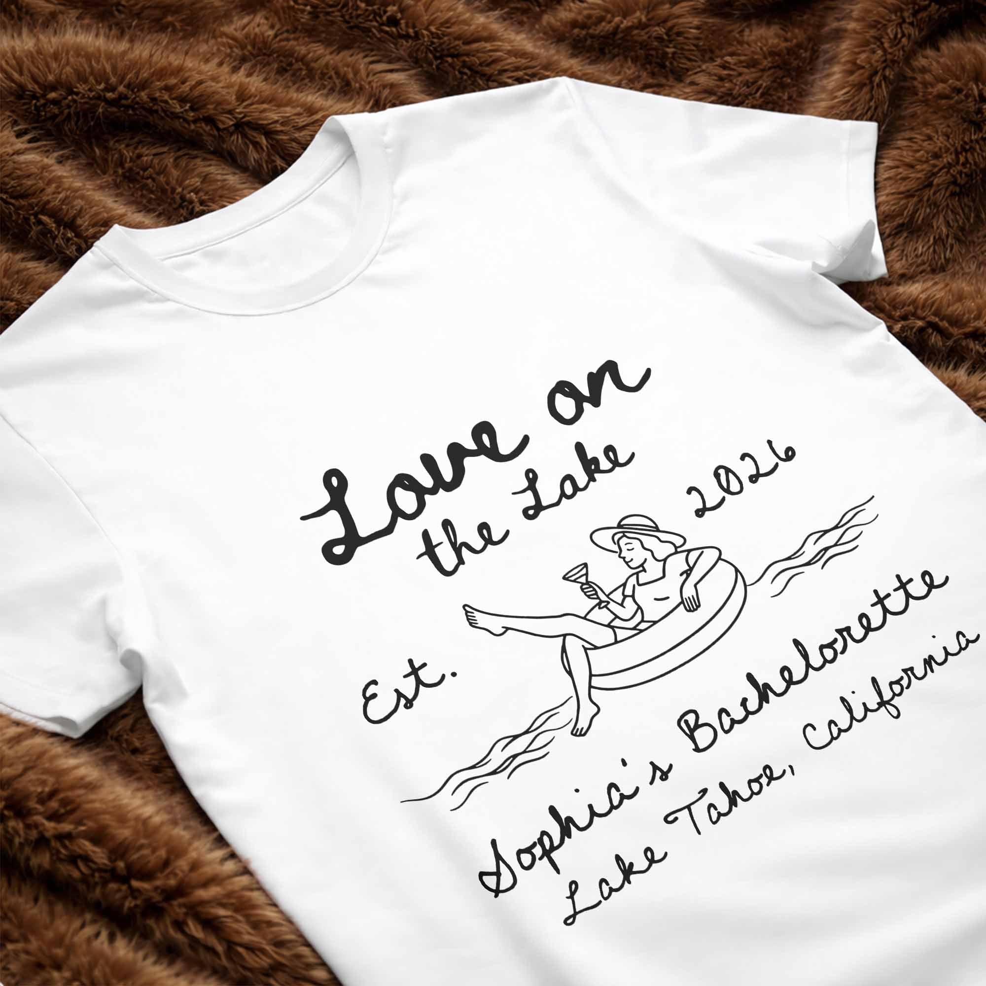 Personalized Unisex T-shirt & Hoodie Love on the Lake Gift for Bachelorette Shirt GradoCreations