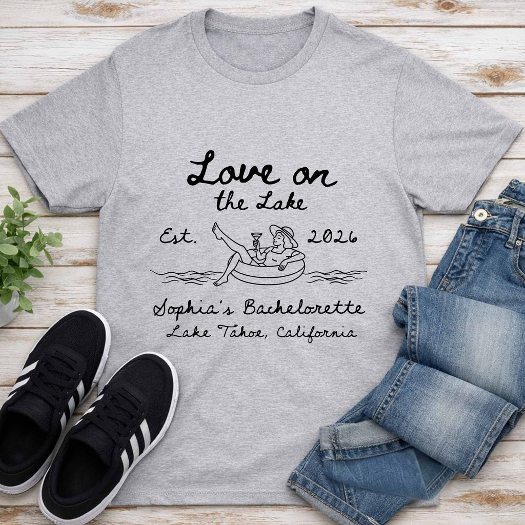 Personalized Unisex T-shirt & Hoodie Love on the Lake Gift for Bachelorette Shirt GradoCreations