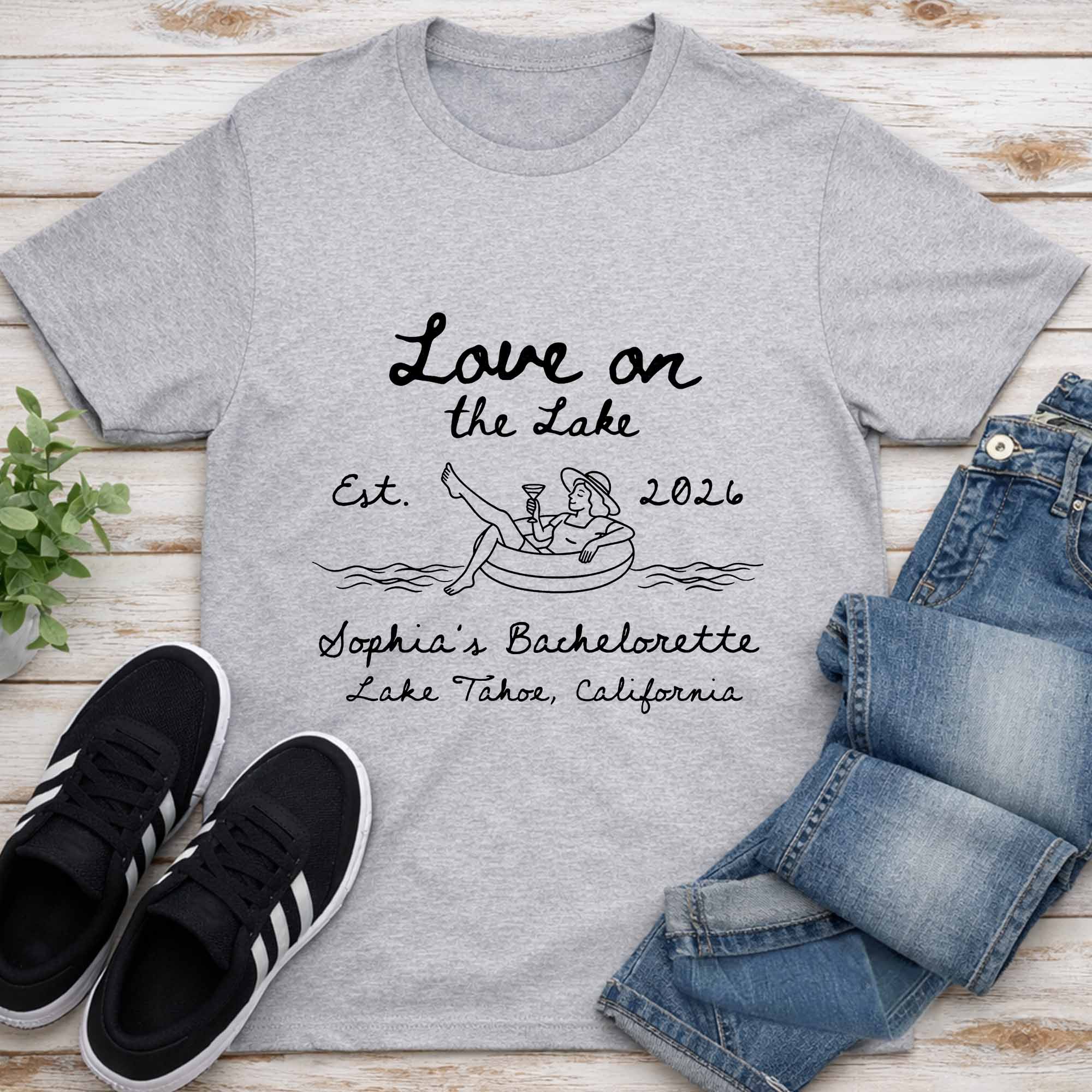 Personalized Unisex T-shirt & Hoodie Love on the Lake Gift for Bachelorette Shirt GradoCreations