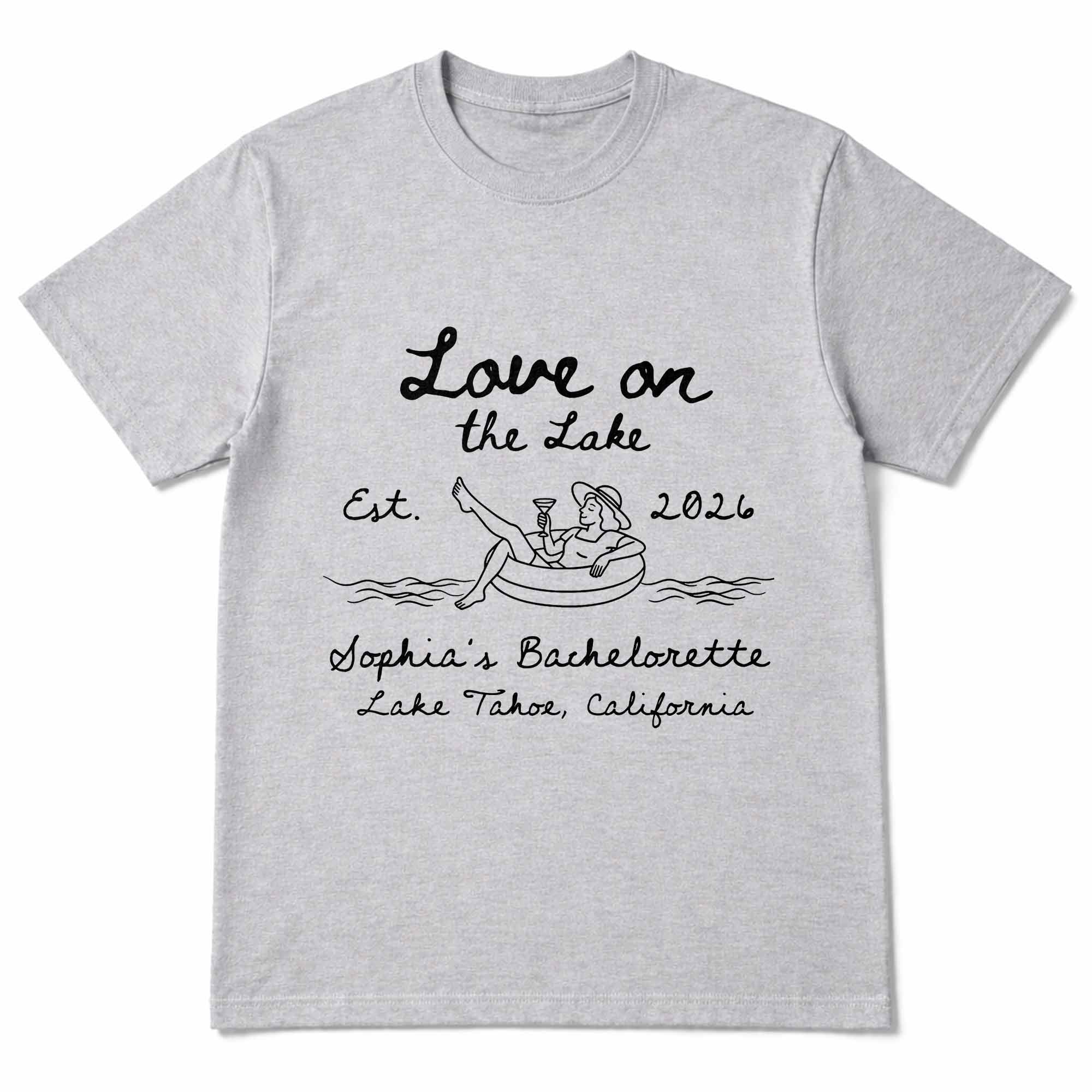 Personalized Unisex T-shirt & Hoodie Love on the Lake Gift for Bachelorette Shirt GradoCreations