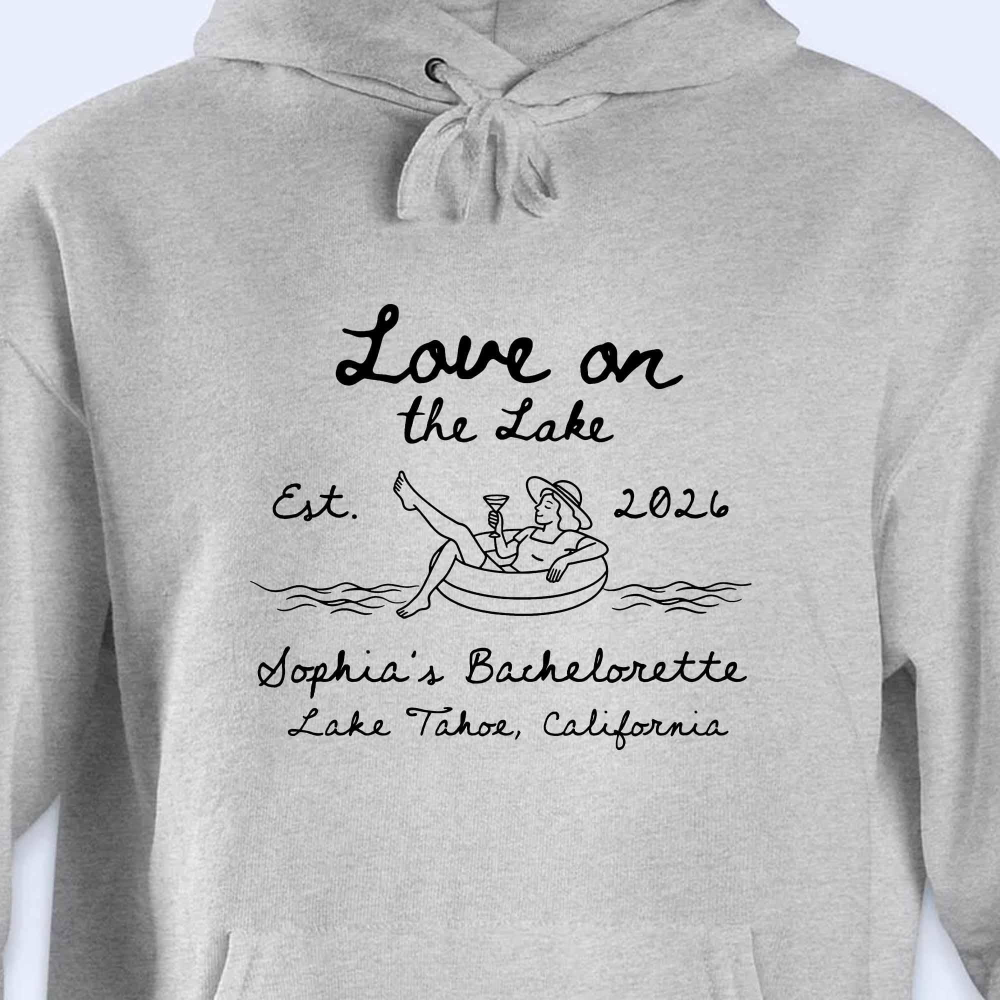 Personalized Unisex T-shirt & Hoodie Love on the Lake Gift for Bachelorette Shirt GradoCreations