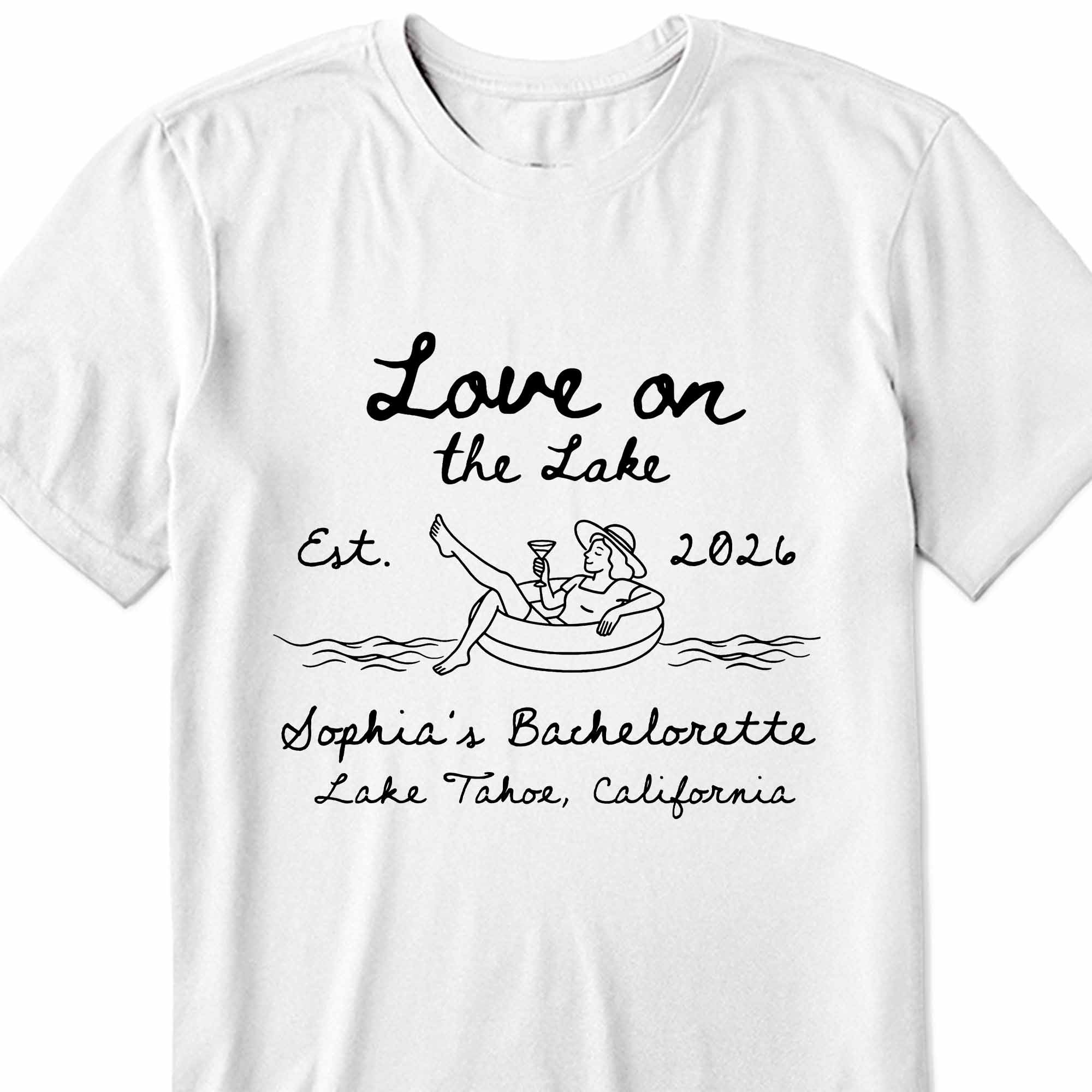 Personalized Unisex T-shirt & Hoodie Love on the Lake Gift for Bachelorette Shirt GradoCreations