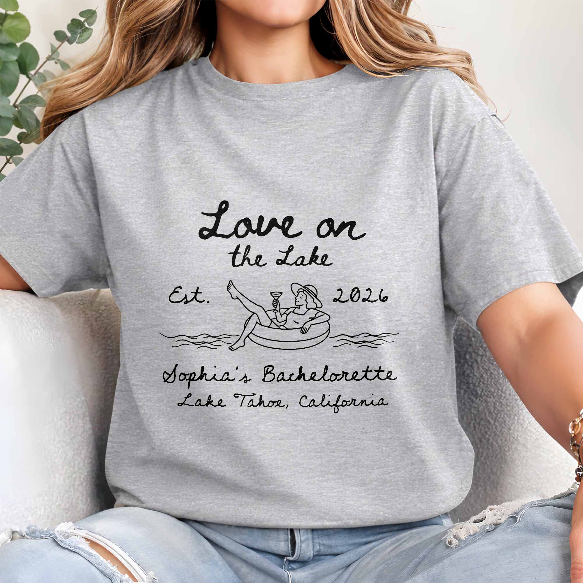Personalized Unisex T-shirt & Hoodie Love on the Lake Gift for Bachelorette Shirt GradoCreations