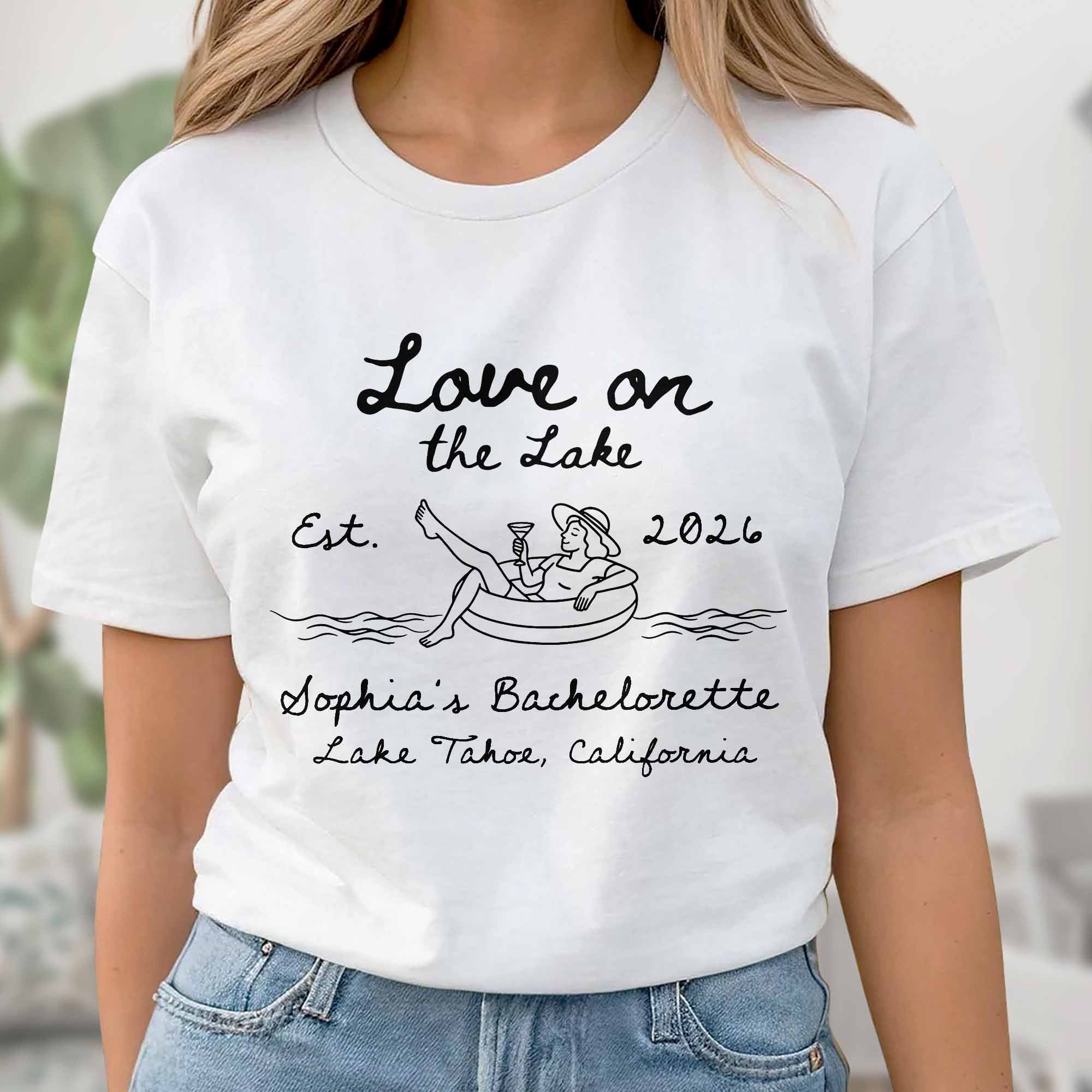Personalized Unisex T-shirt & Hoodie Love on the Lake Gift for Bachelorette Shirt GradoCreations