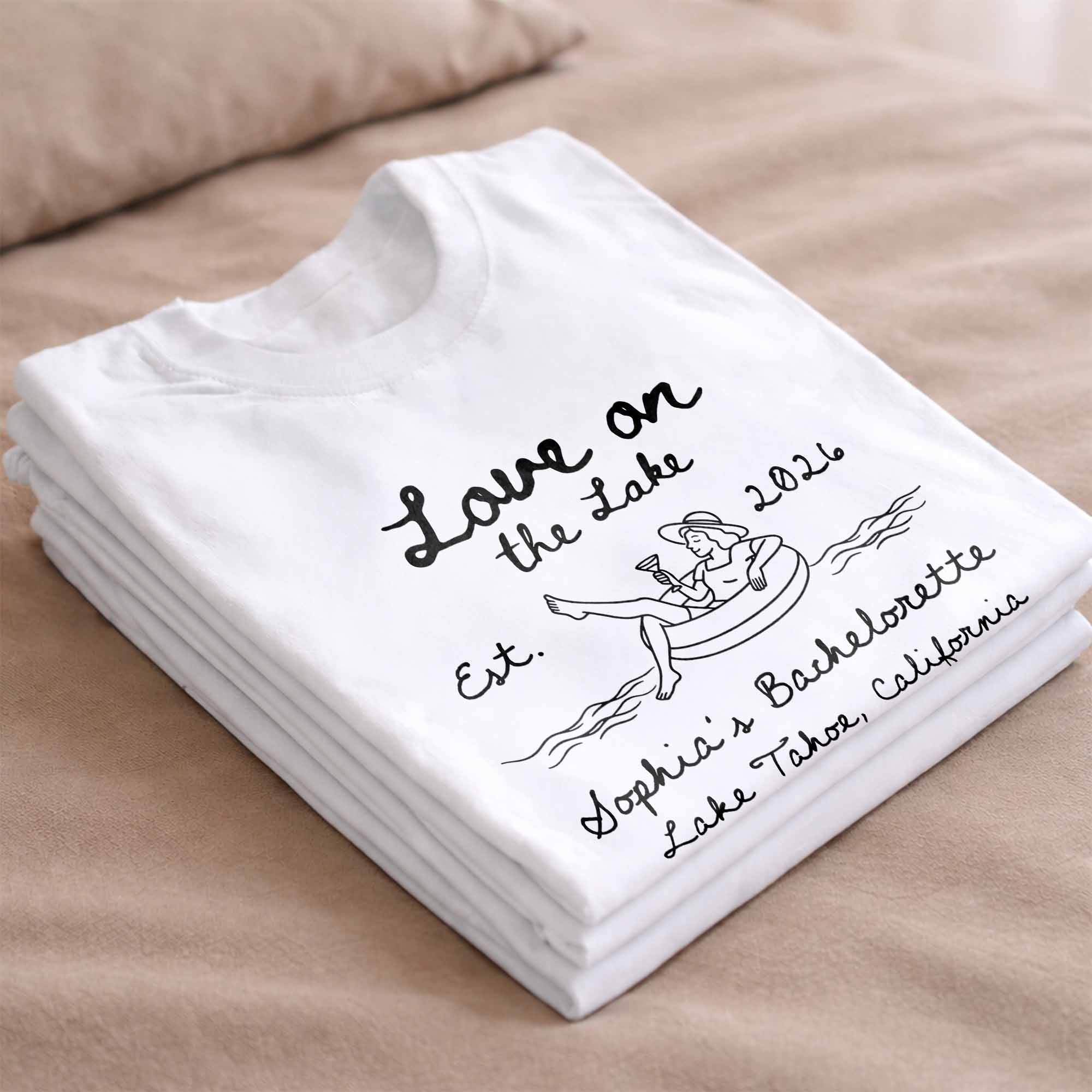 Personalized Unisex T-shirt & Hoodie Love on the Lake Gift for Bachelorette Shirt GradoCreations