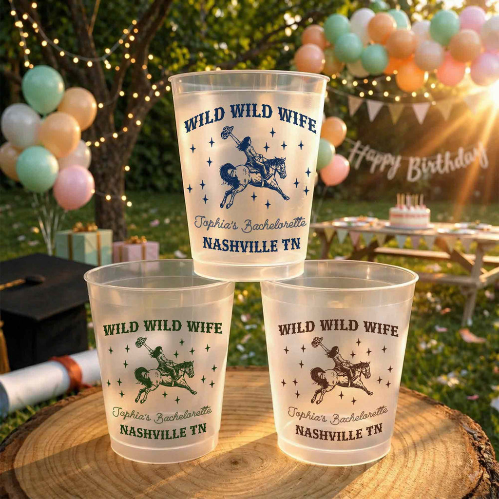 Personalized Frosted Cups Custom Name Bachelorette Party Favor Frosted Cups GradoCreations