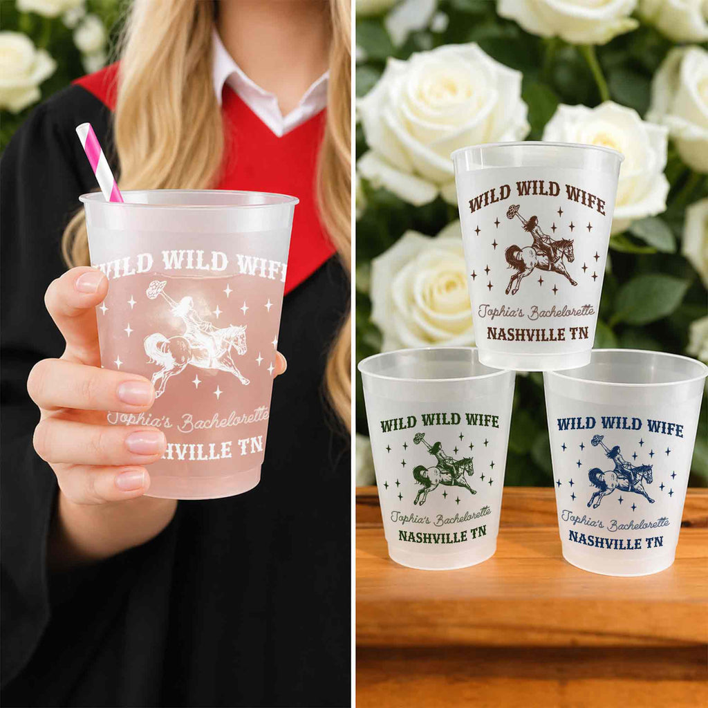 Personalized Frosted Cups Custom Name Bachelorette Party Favor Frosted Cups GradoCreations