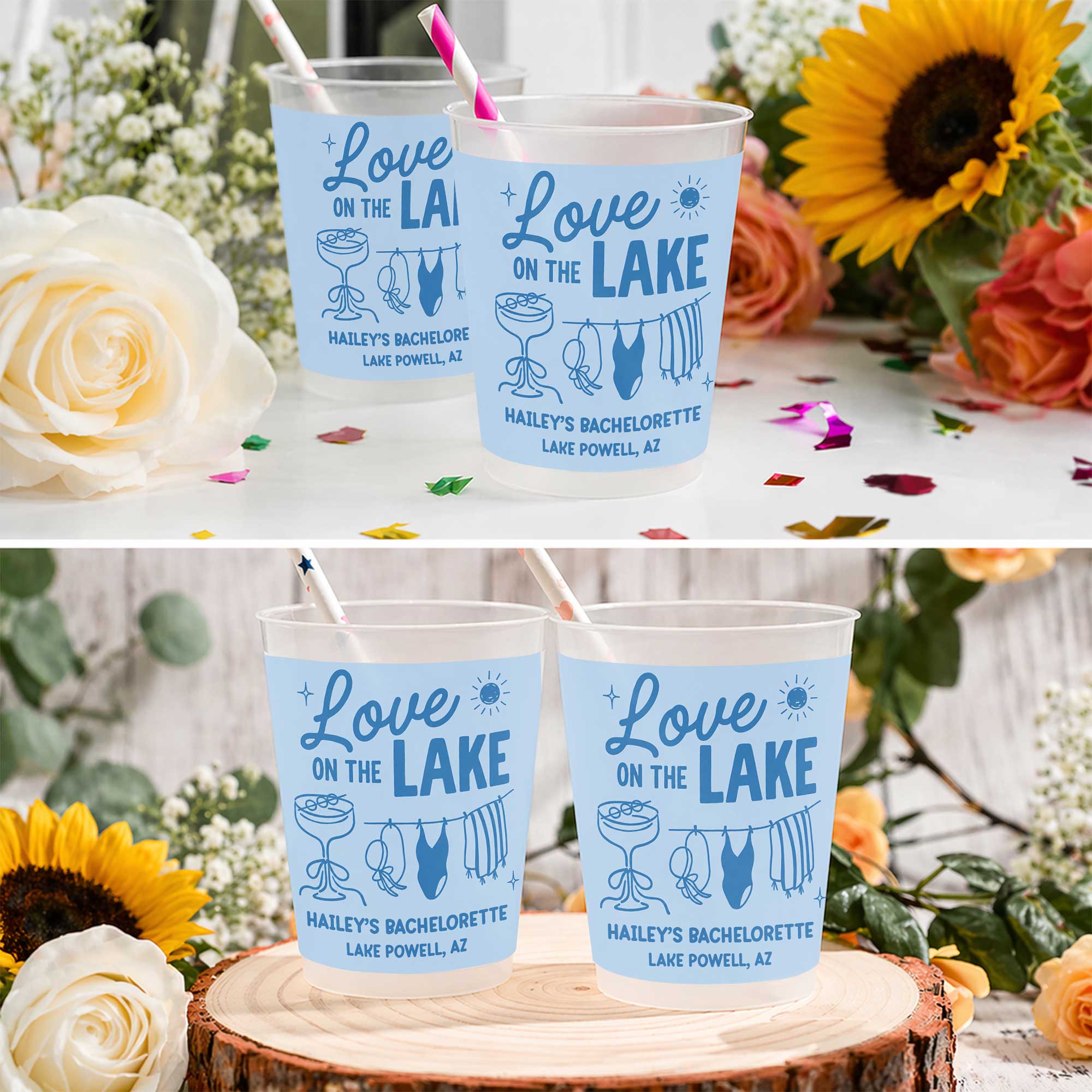 Personalized Frosted Cups Custom Name Bachelorette Party Gift Frosted Cups GradoCreations