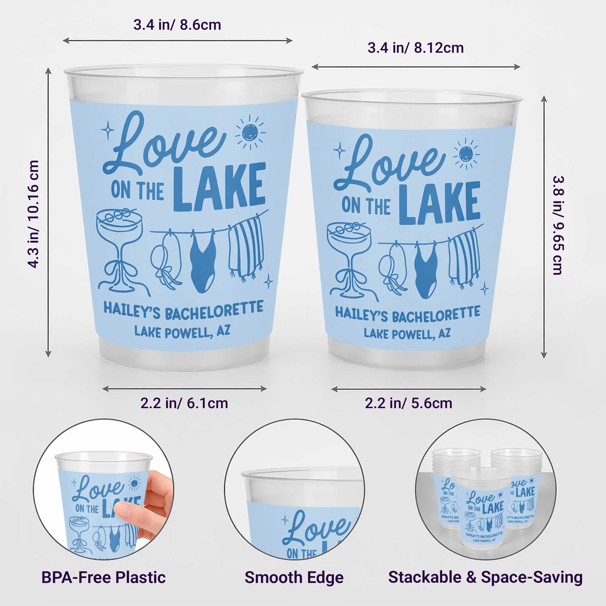 Personalized Frosted Cups Custom Name Bachelorette Party Gift Frosted Cups GradoCreations