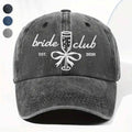 Personalized Washed Denim Cap Custom Name Bridal Shower Gift Washed Denim Cap GradoCreations