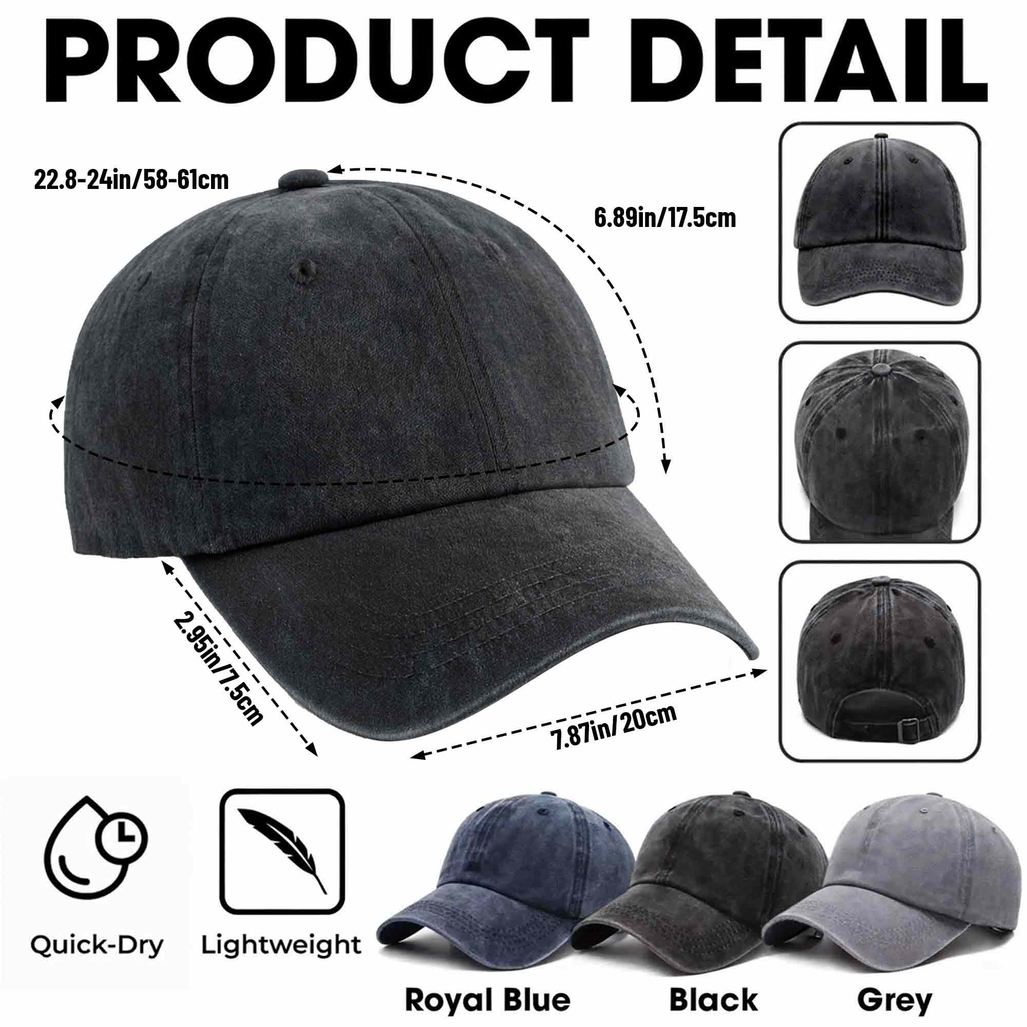 Personalized Washed Denim Cap Custom Name Bridal Shower Gift