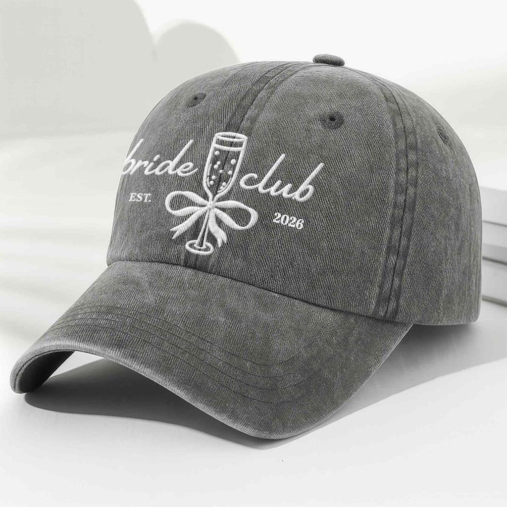 Personalized Washed Denim Cap Custom Name Bridal Shower Gift Washed Denim Cap GradoCreations