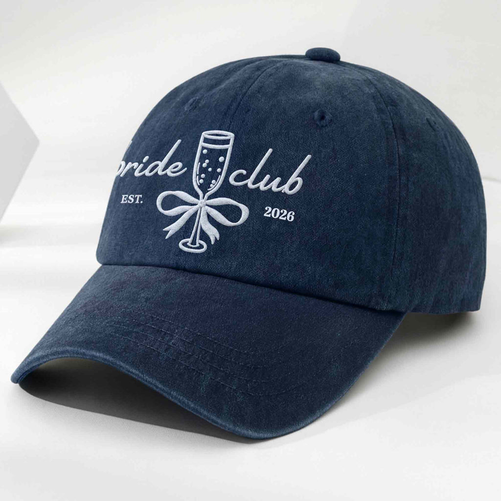 Personalized Washed Denim Cap Custom Name Bridal Shower Gift Washed Denim Cap GradoCreations