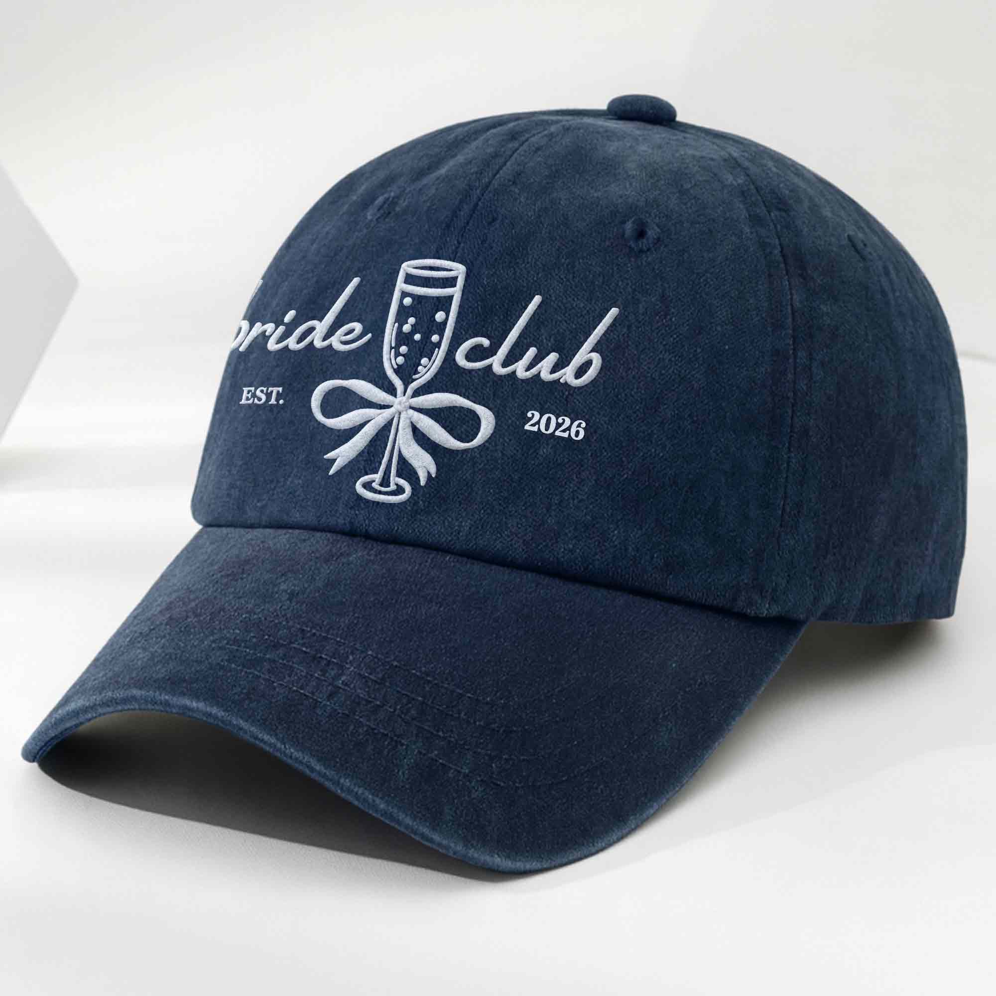 Personalized Washed Denim Cap Custom Name Bridal Shower Gift Washed Denim Cap GradoCreations