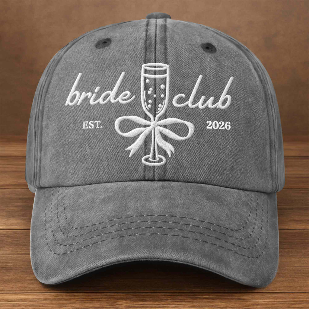 Personalized Washed Denim Cap Custom Name Bridal Shower Gift Washed Denim Cap GradoCreations