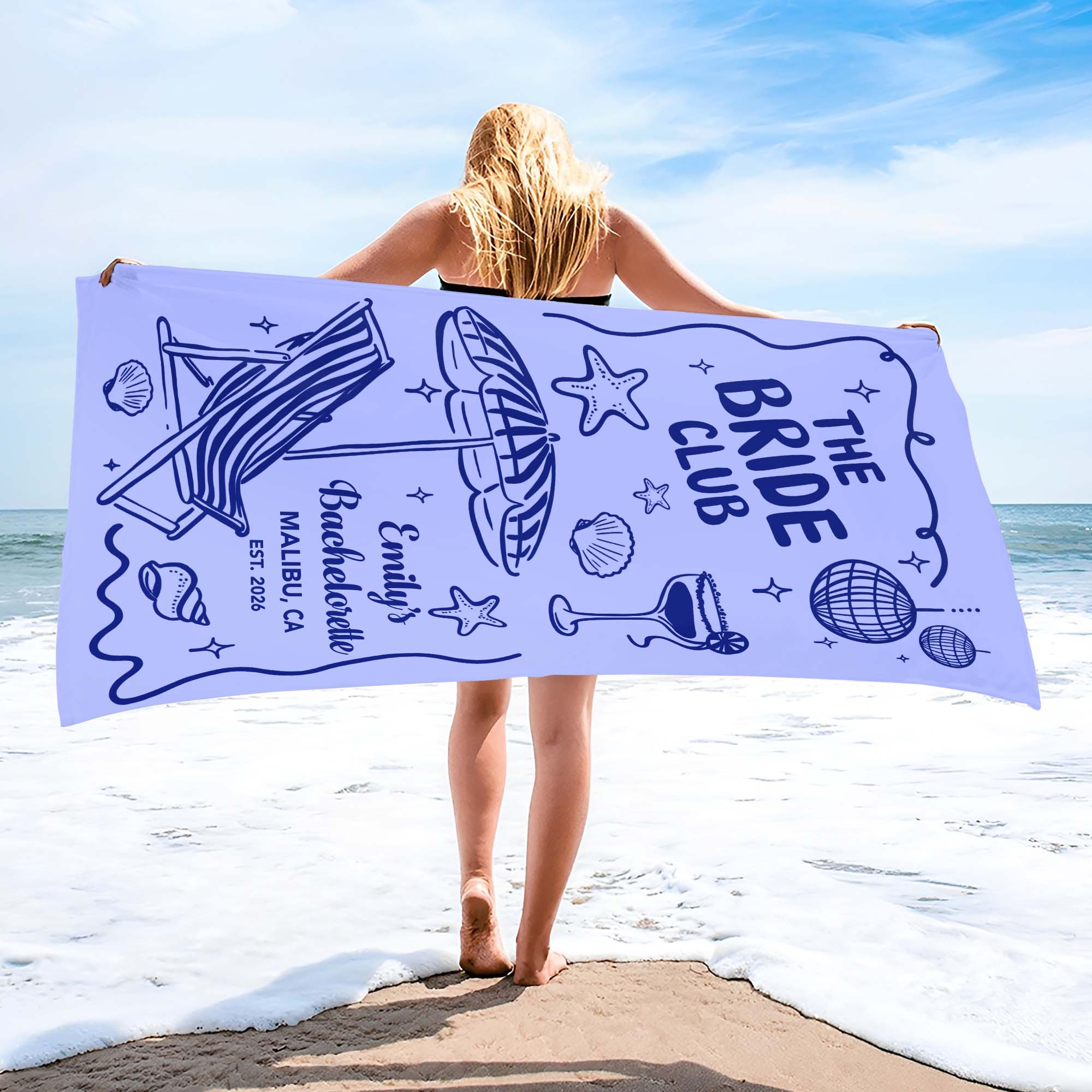 Personalized Beach Towel Custom Name Perfect for Bachelorette Party Beach Towels GradoCreations
