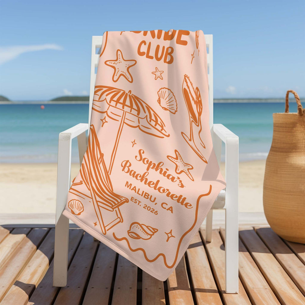 Personalized Beach Towel Custom Name Perfect for Bachelorette Party Beach Towels GradoCreations