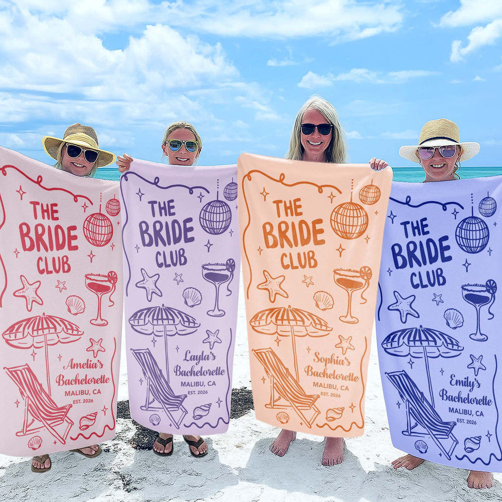 Personalized Beach Towel Custom Name Perfect for Bachelorette Party Beach Towels GradoCreations