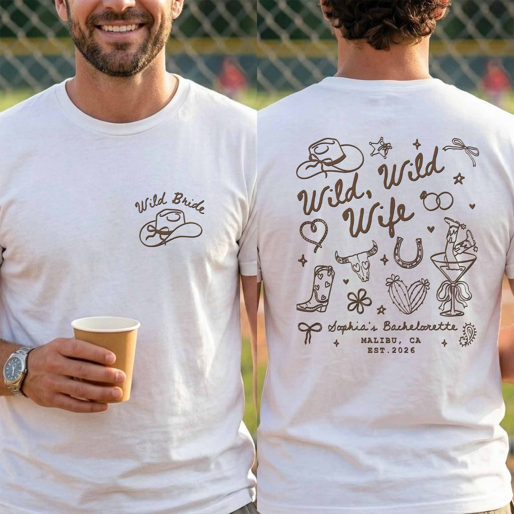 Personalized Custom Bachelorette T-Shirt Gift for Bride T-Shirt Font and Back GradoCreations